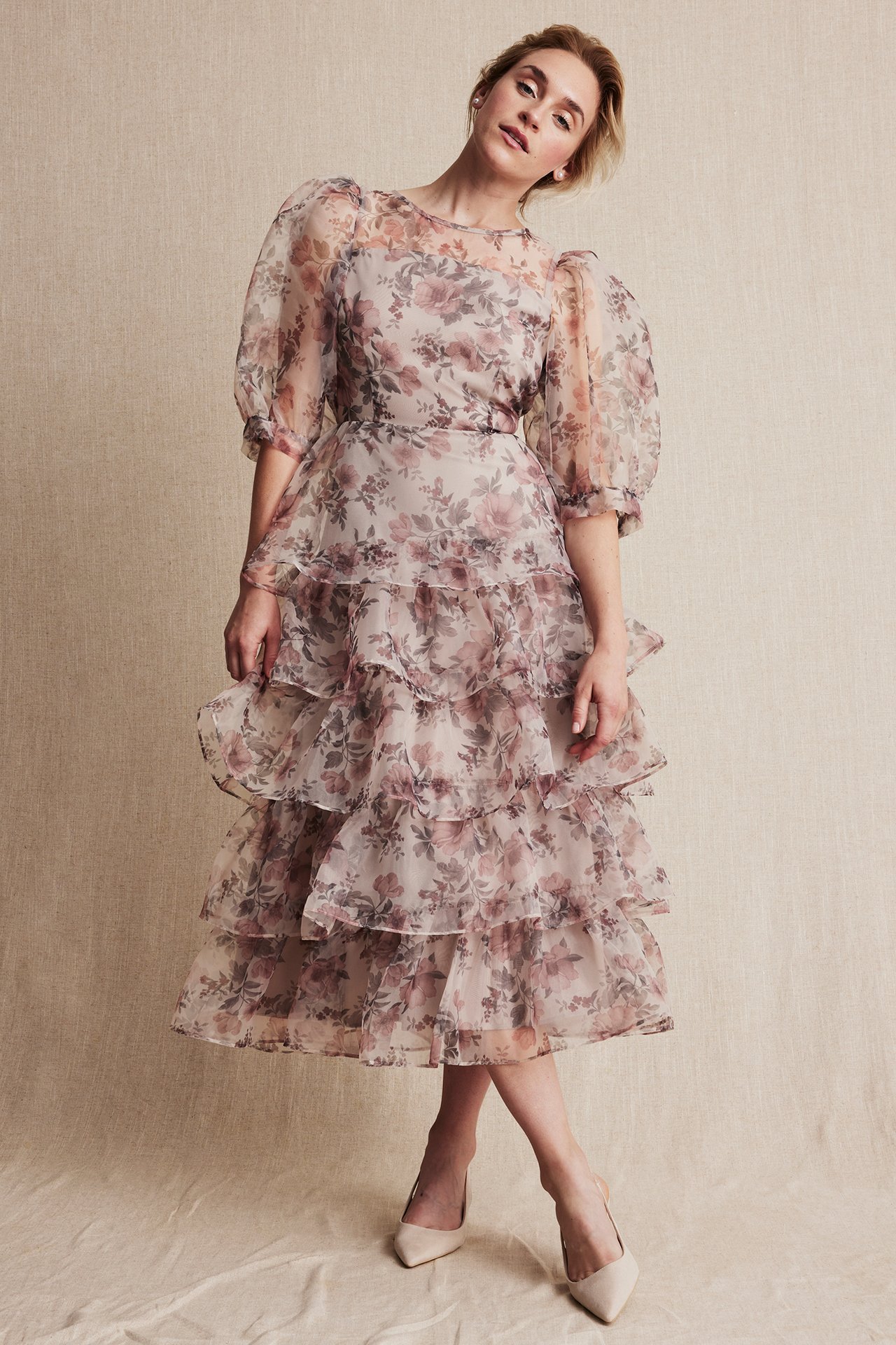 Women's floral organza dress