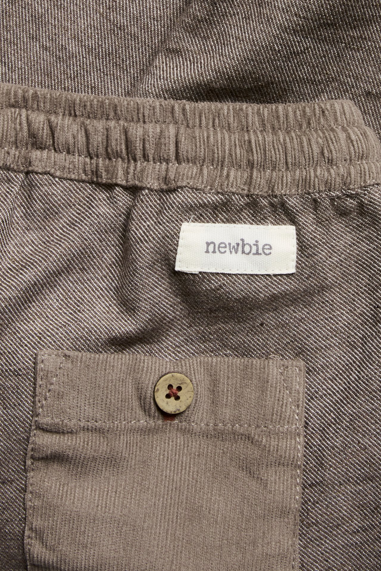 Corduroy details pants - Brown - 1