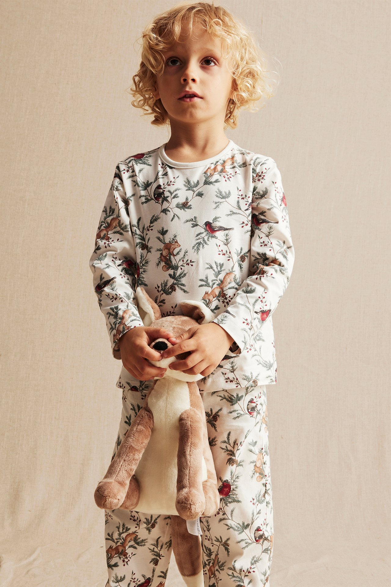 Weihnachtlicher Pyjama - Naturweiß - 3