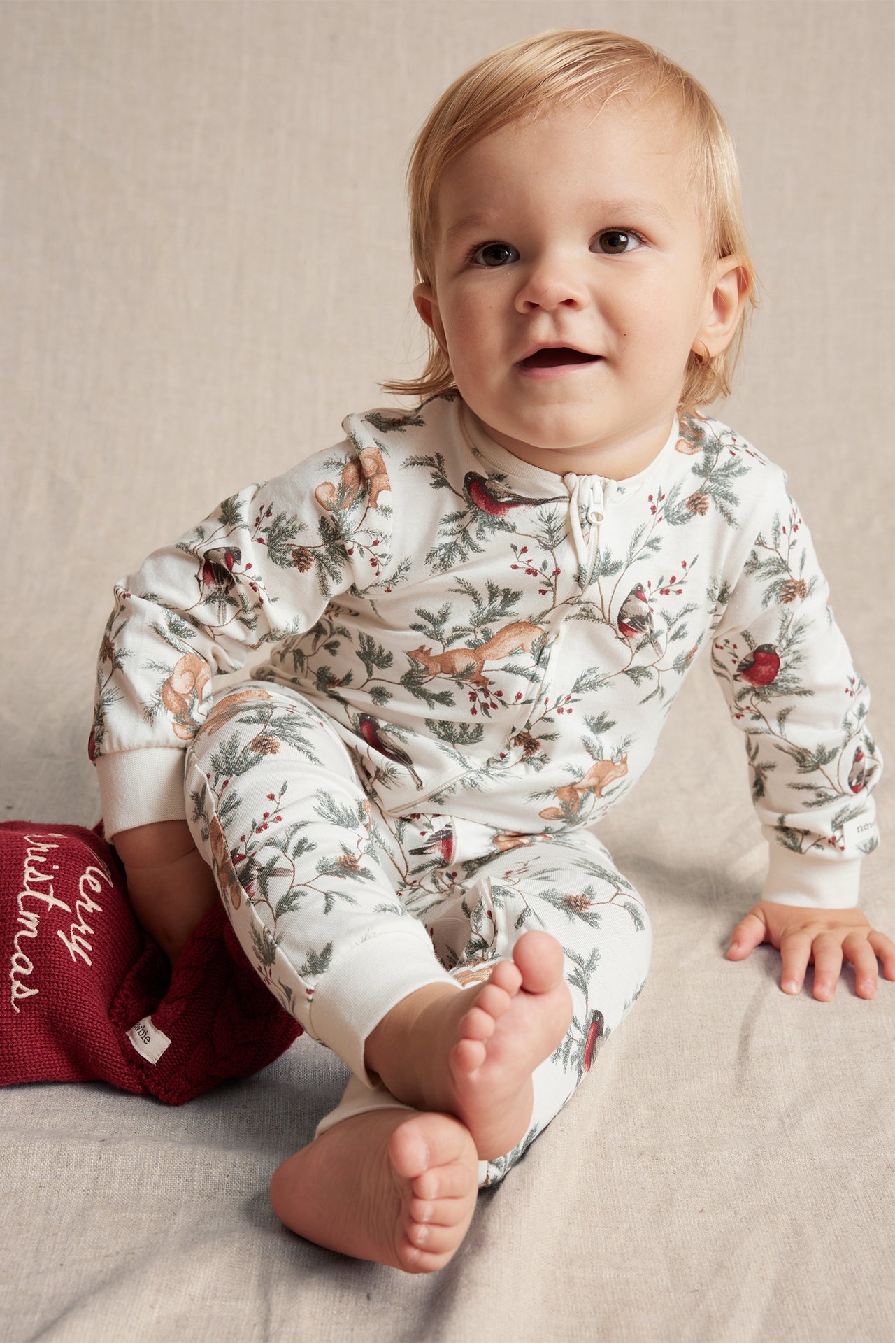 Christmas sleepsuit - Off-white - 1