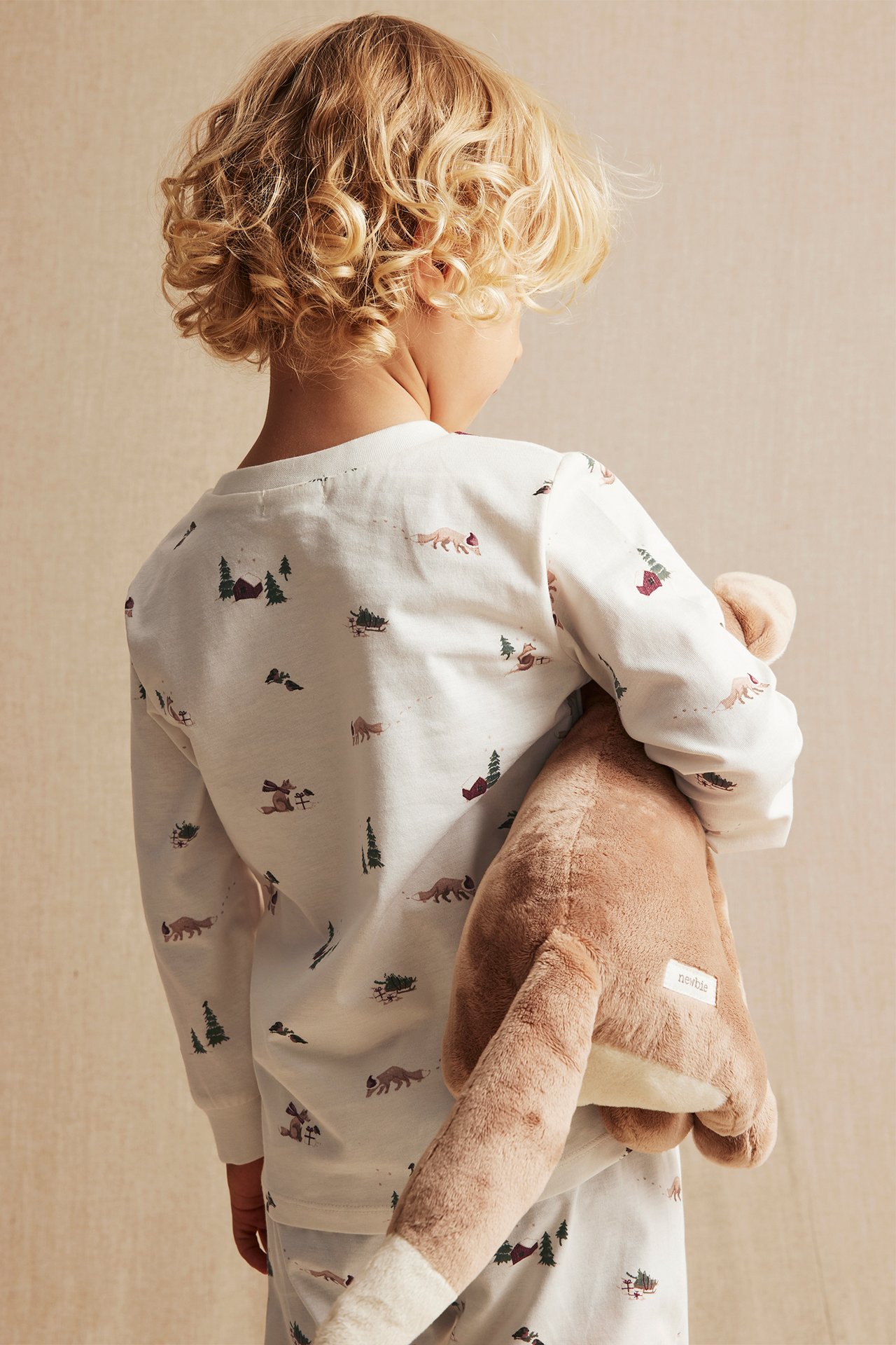 Weihnachtlicher Pyjama mit Fuchsmotiv - Naturweiß - 4