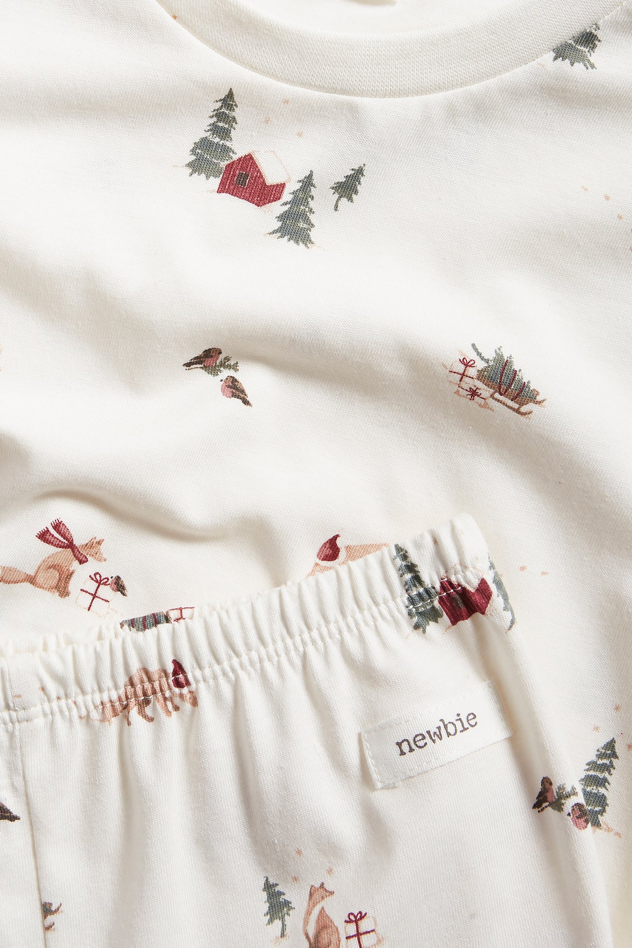 Weihnachtlicher Pyjama mit Fuchsmotiv - Naturweiß - 5