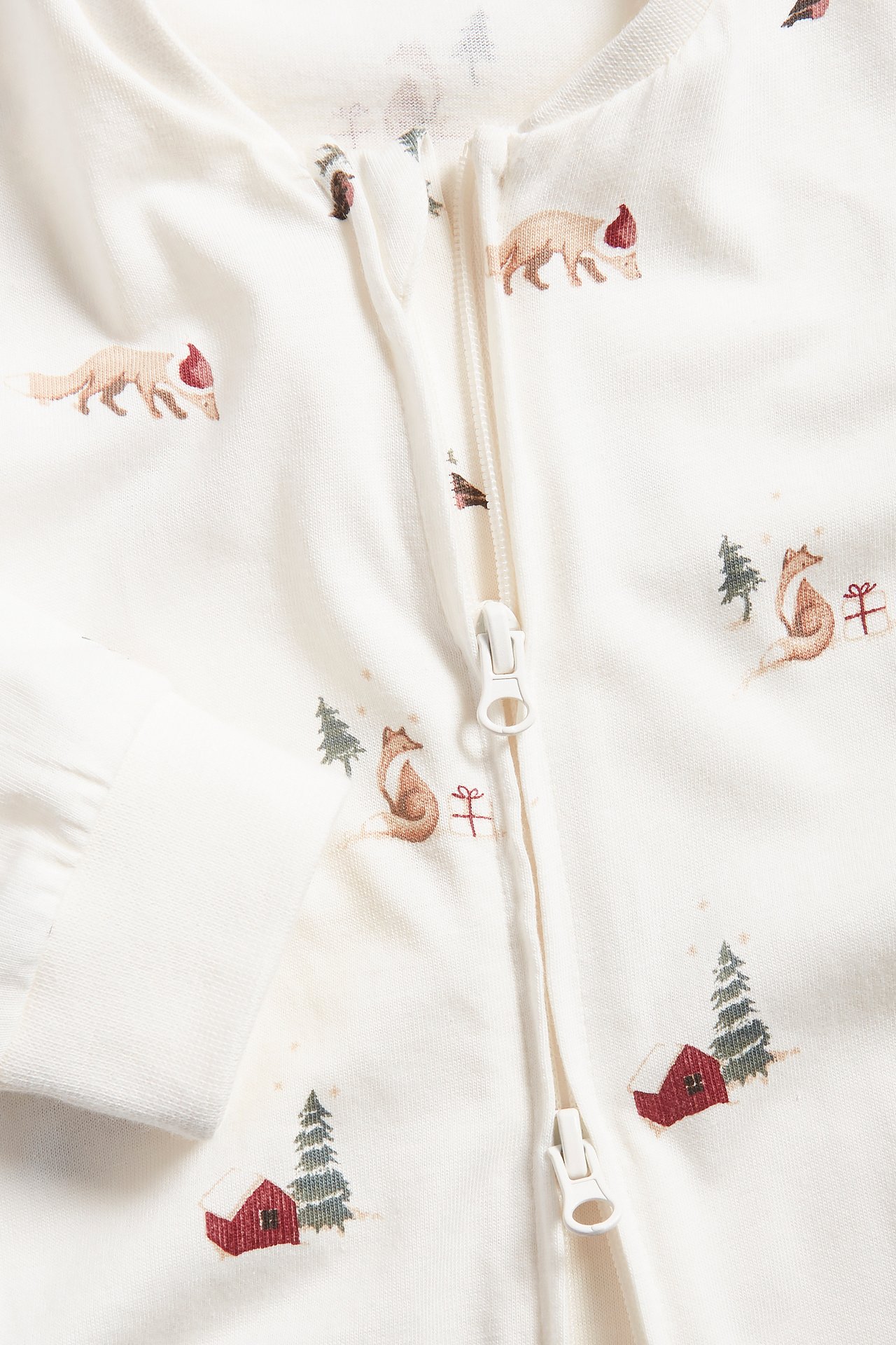 Patterned long sleeve pajamas - Off-white - 1