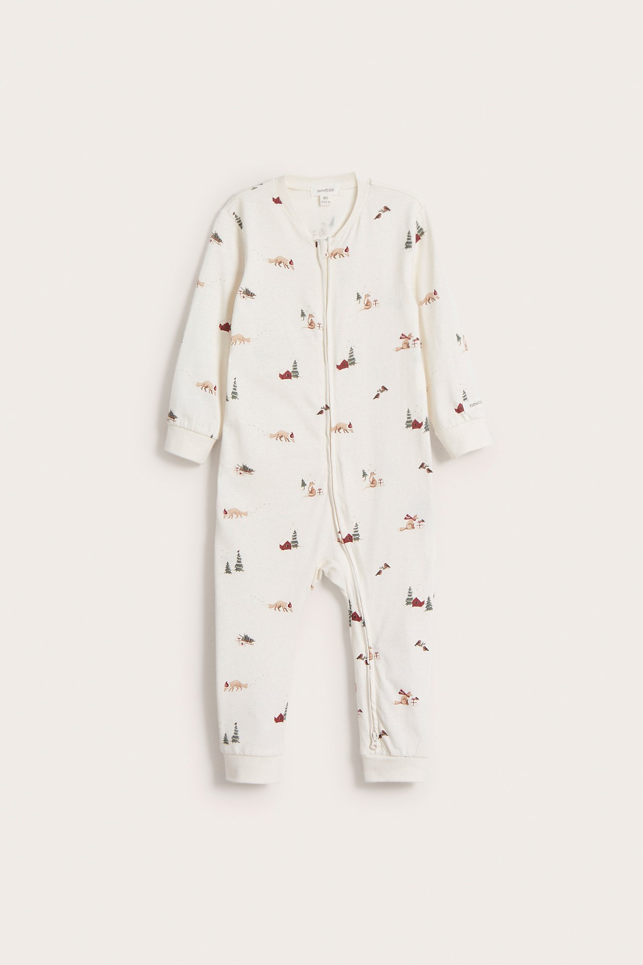 Patterned long sleeve pajamas - Off-white - 2