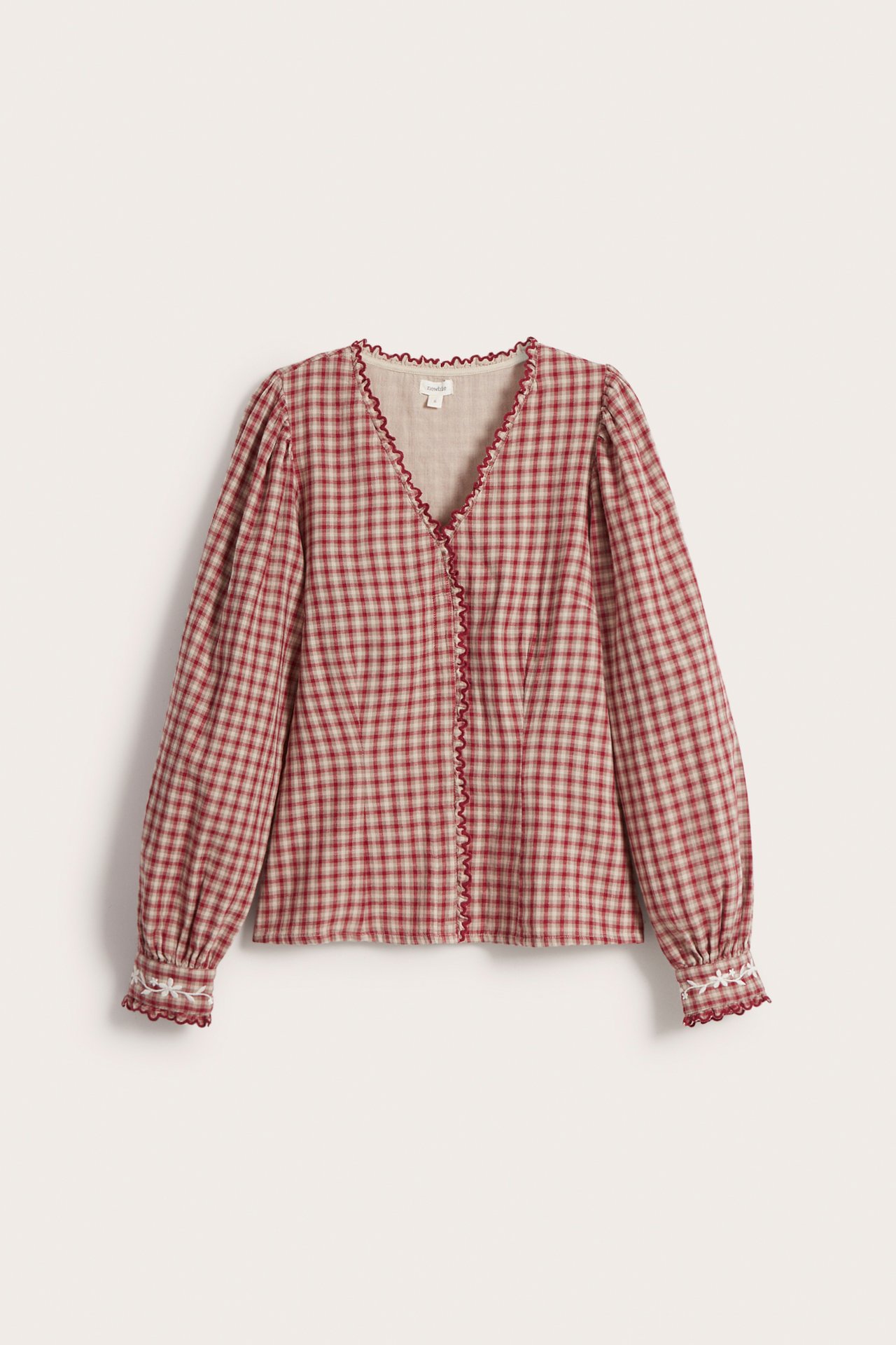 Karierte Bluse für Damen - Rot - 7