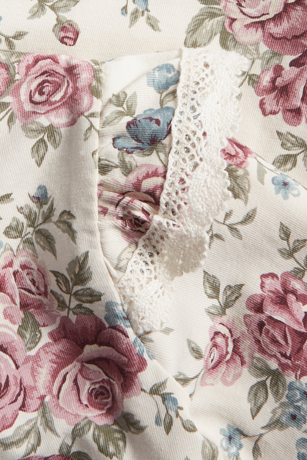 Oberteil mit Blumenmuster und Rüschen - Hellbeige - 4