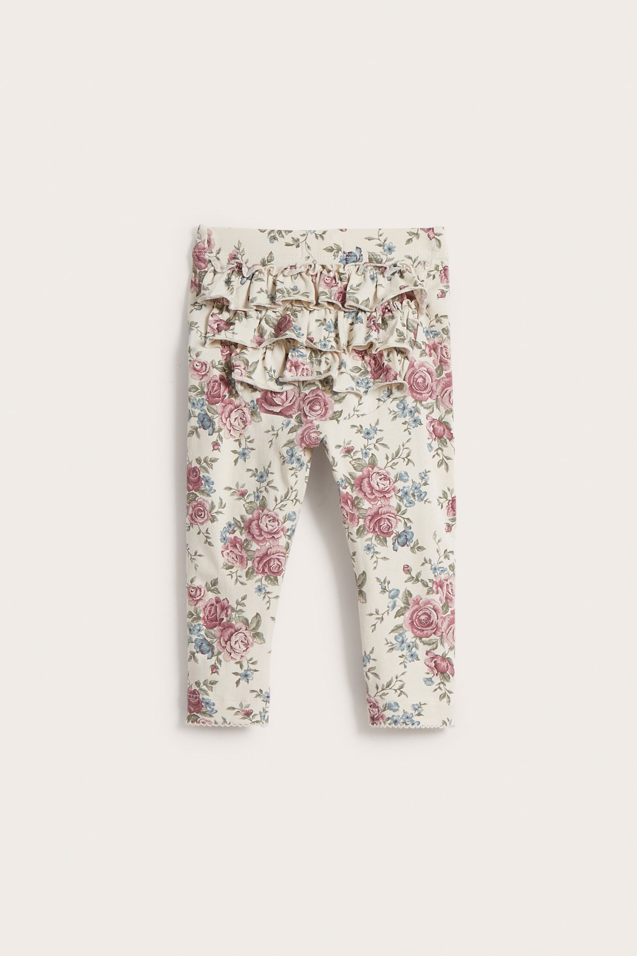 Floral ruffle leggings