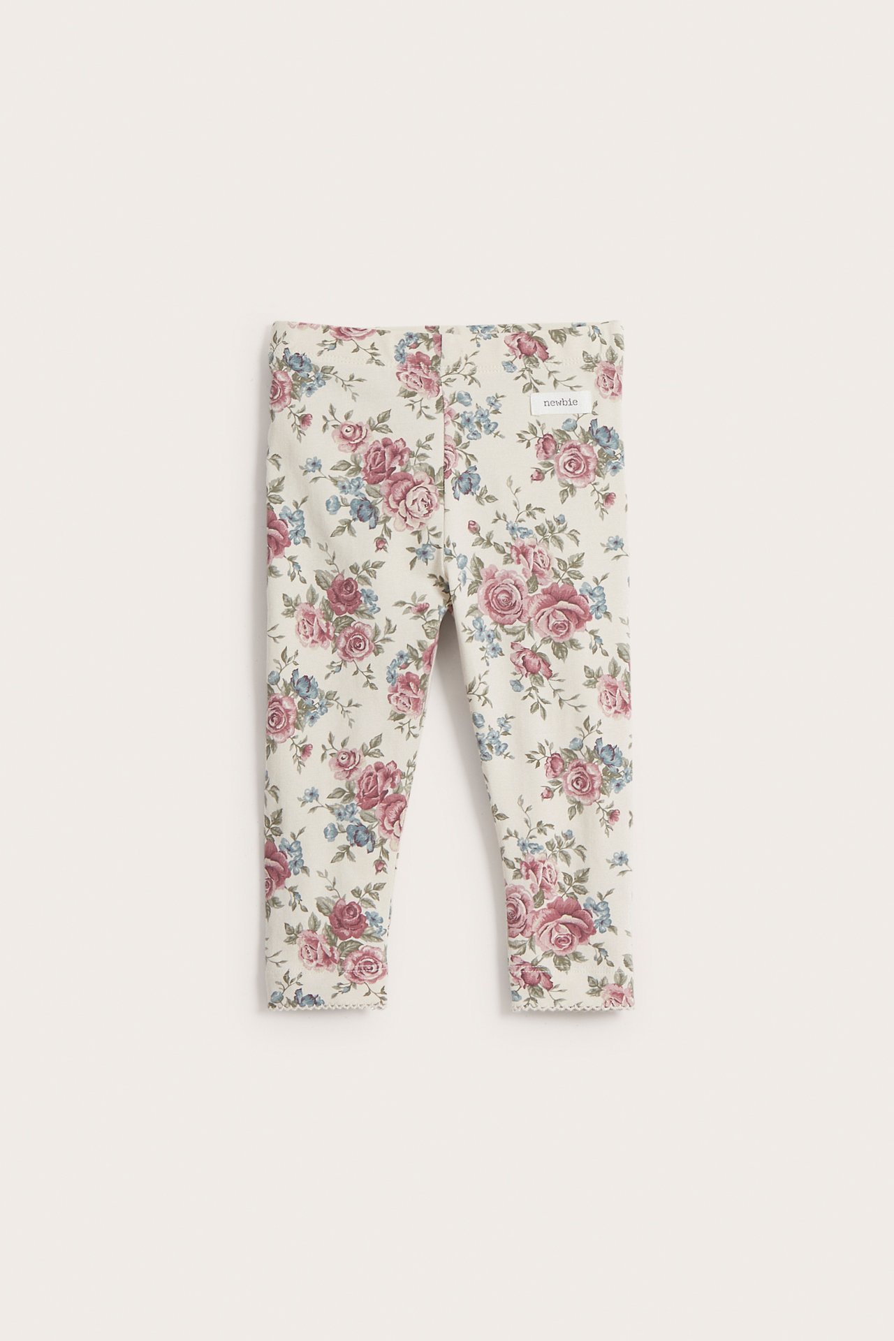 Leggings mit Blumenmuster und Rüschen - Hellbeige - 3