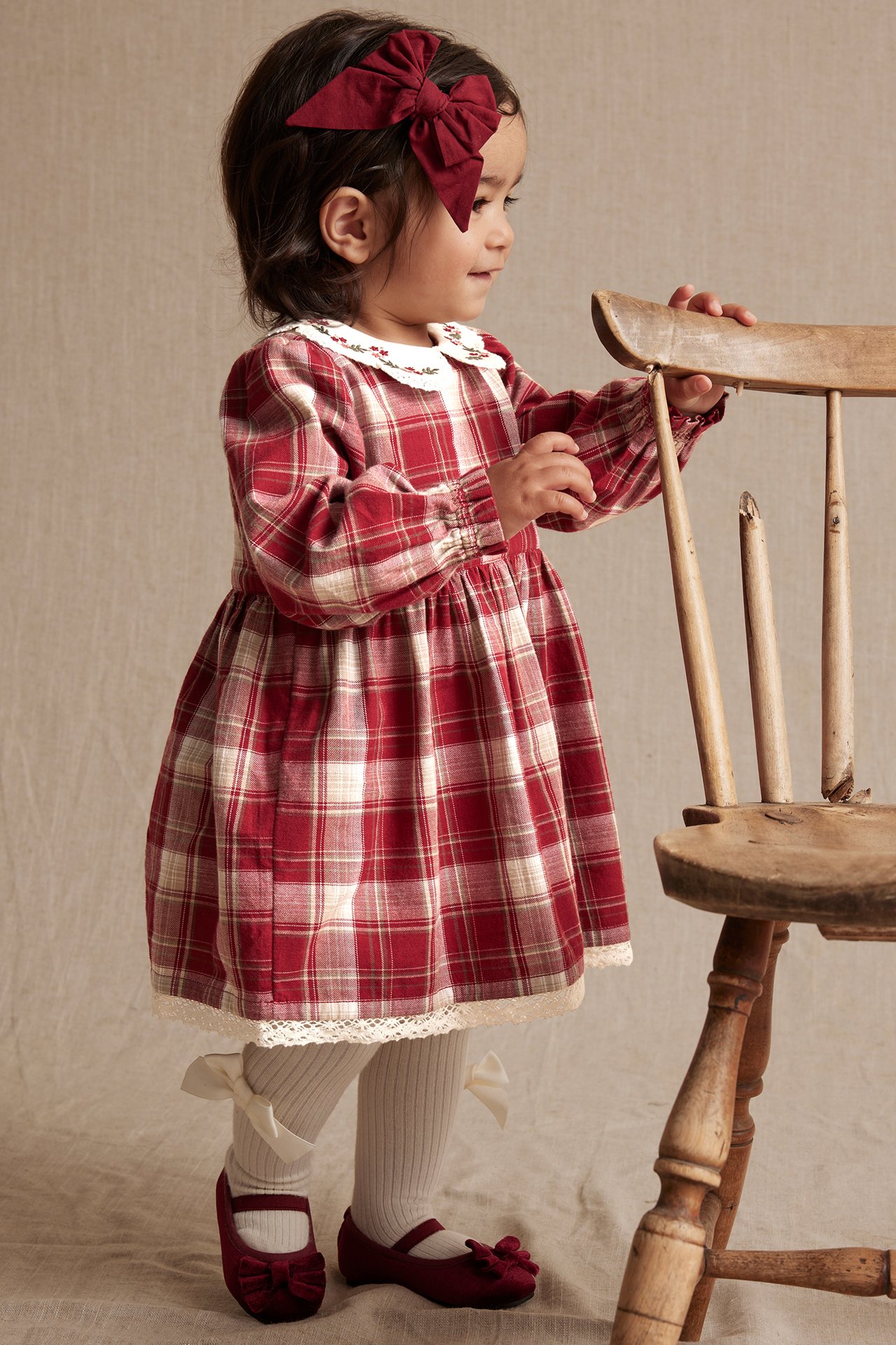 Kariertes Kleid - Rot - 2