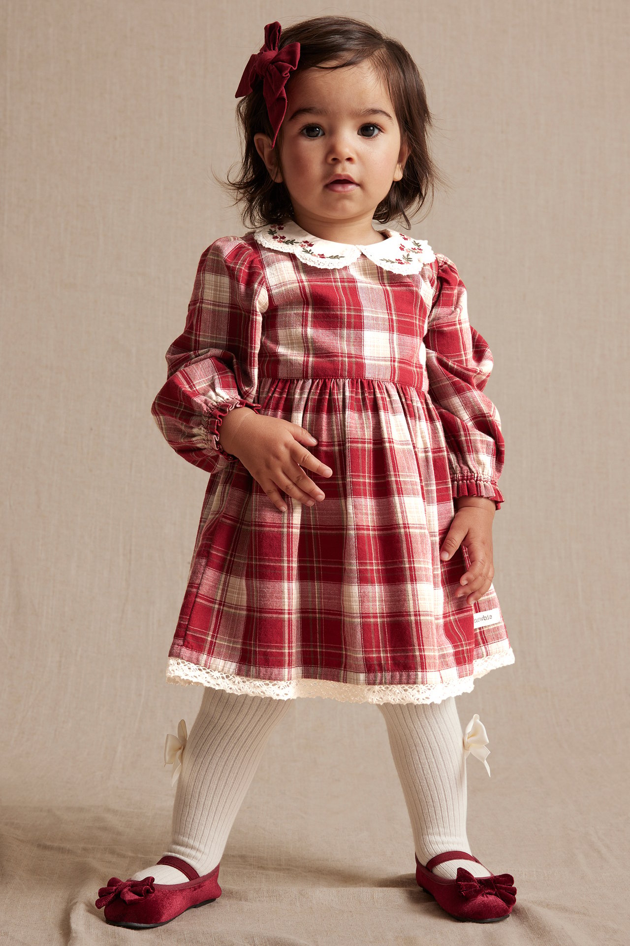 Kariertes Kleid - Rot - 1