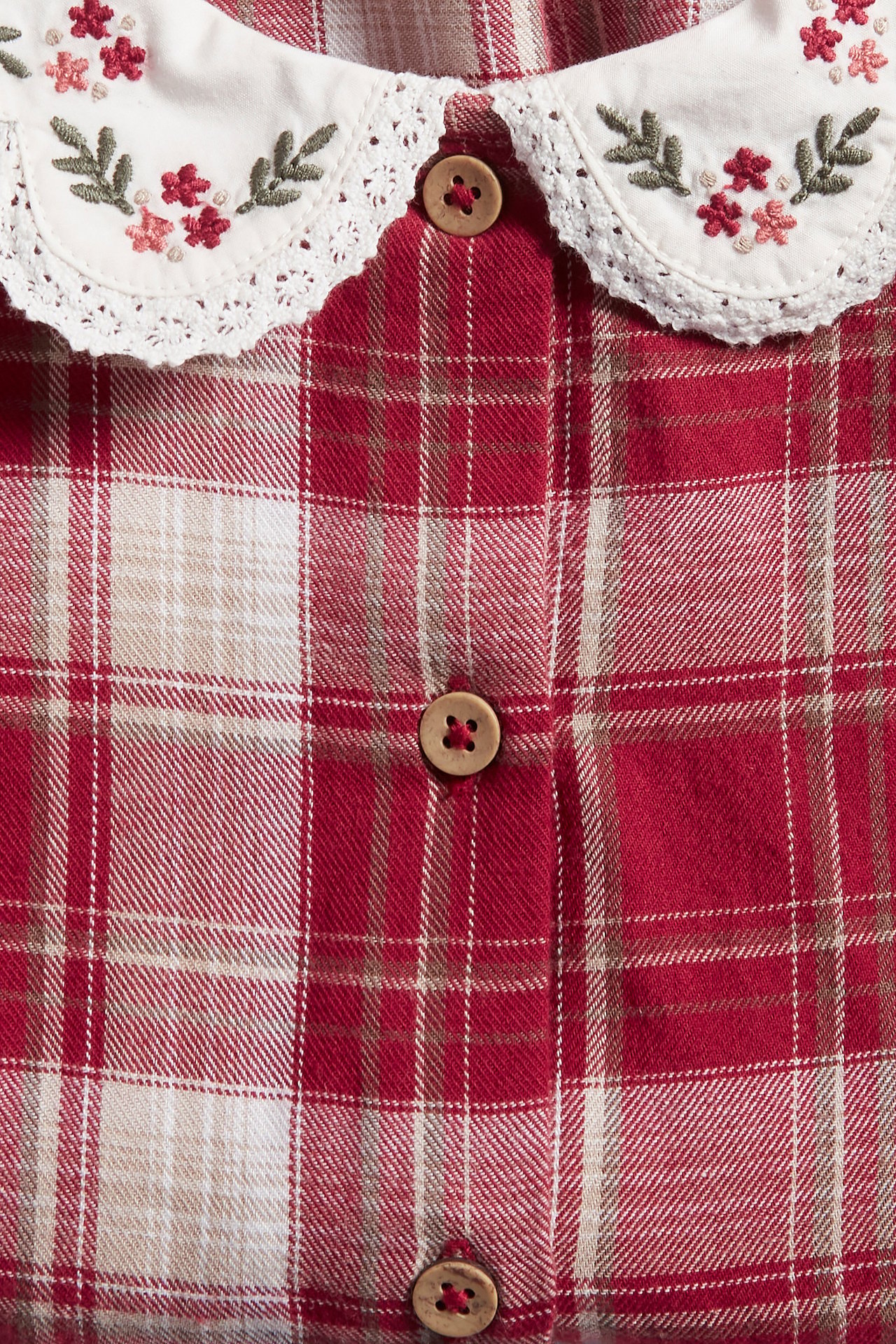 Kariertes Kleid - Rot - 7