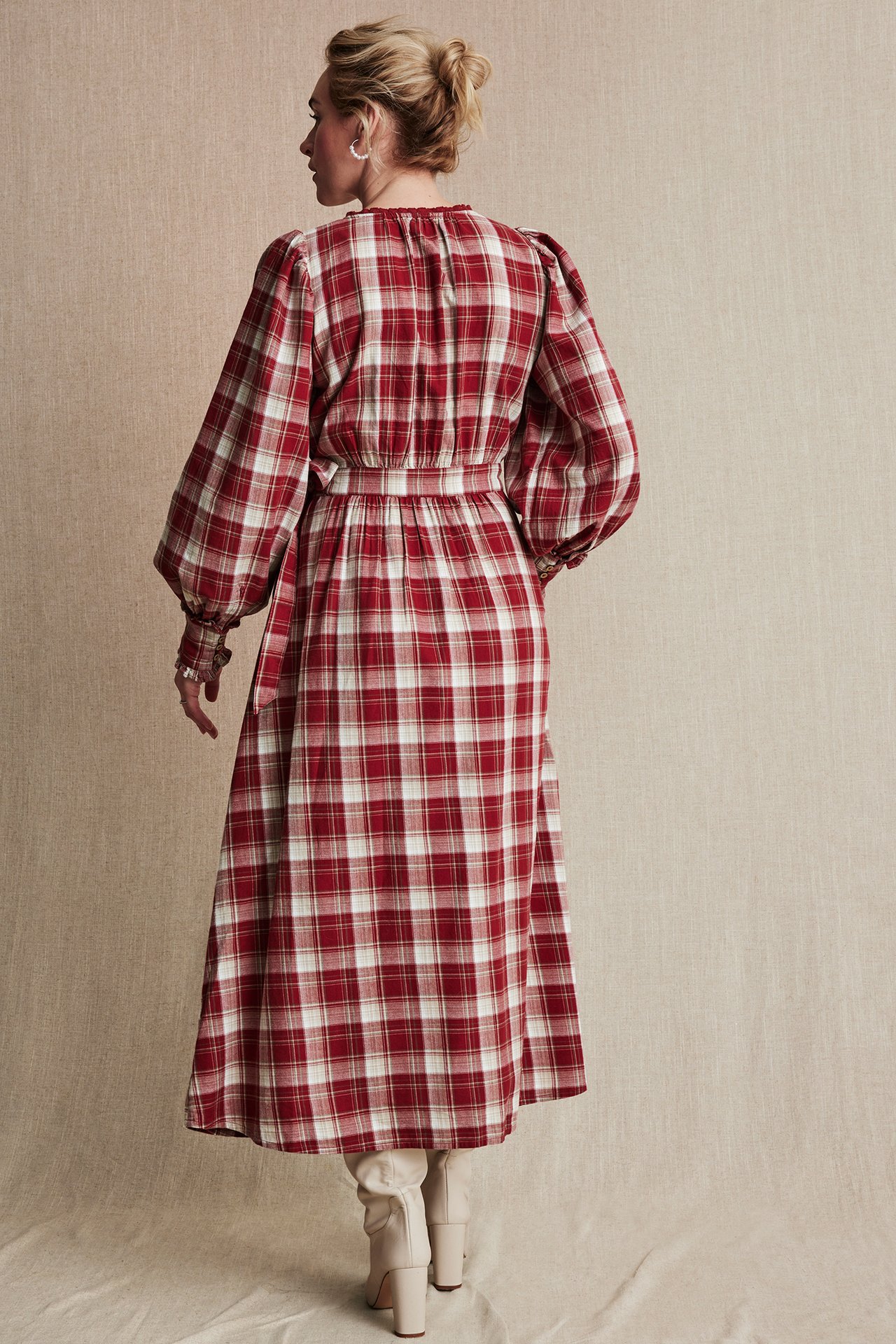 Women's checked dress - Red - 170cm / Storlek: S - 7