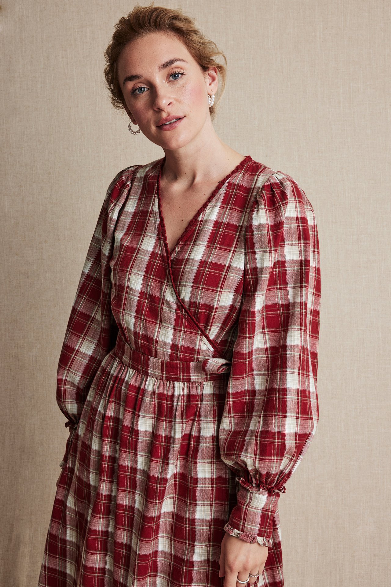 Women's checked dress - Red - 170cm / Storlek: S - 4