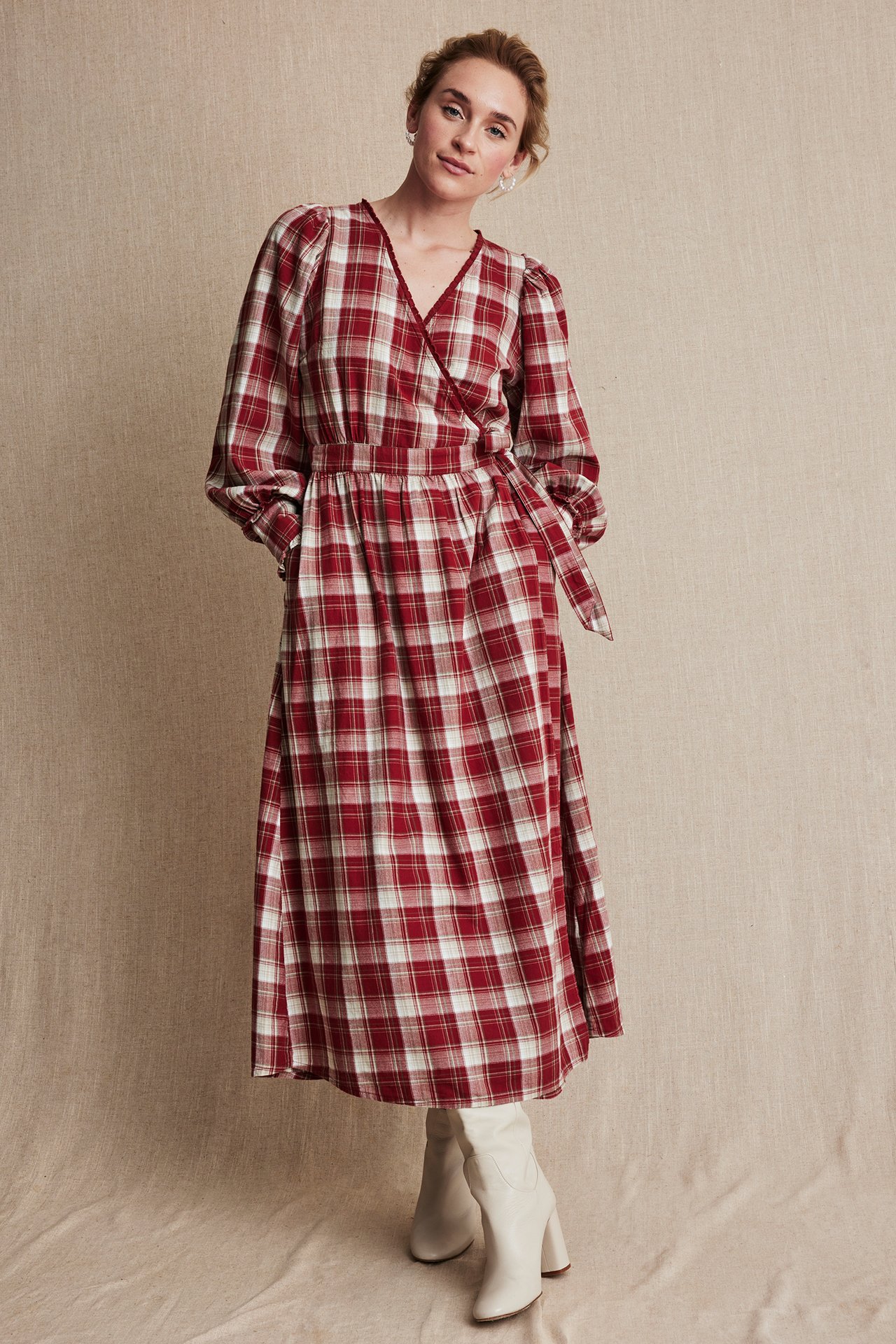 Women's checked dress - Red - 170cm / Storlek: S - 5