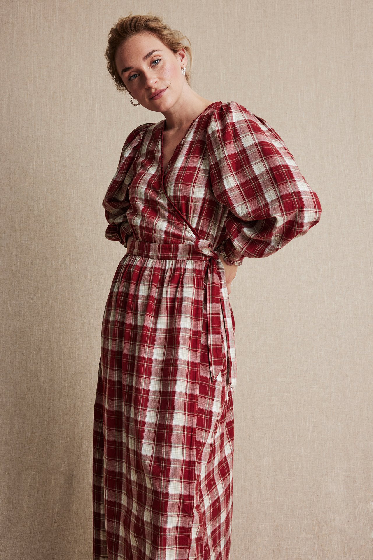 Women's checked dress - Red - 170cm / Storlek: S - 1