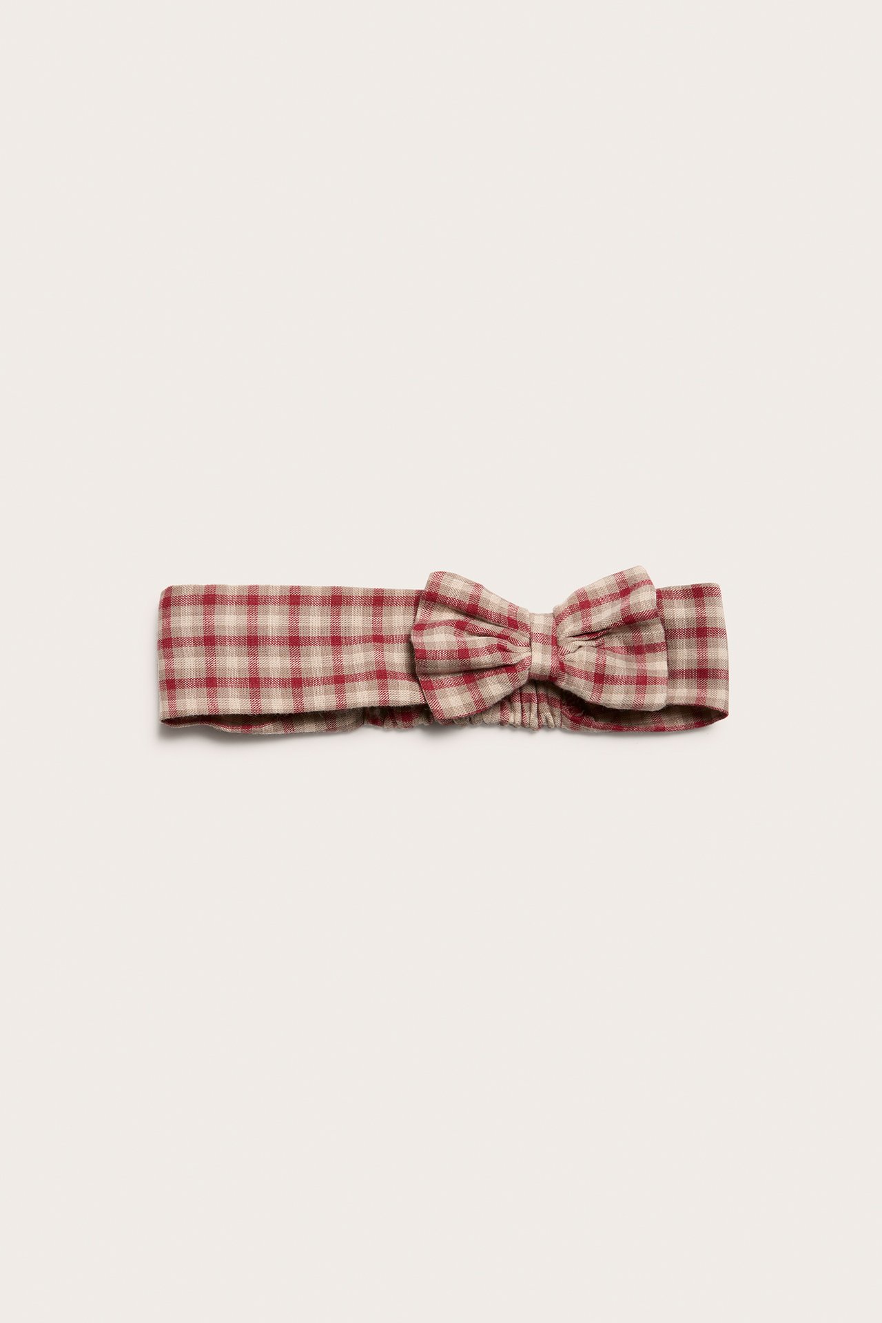 Plaid hairband - Red - 1