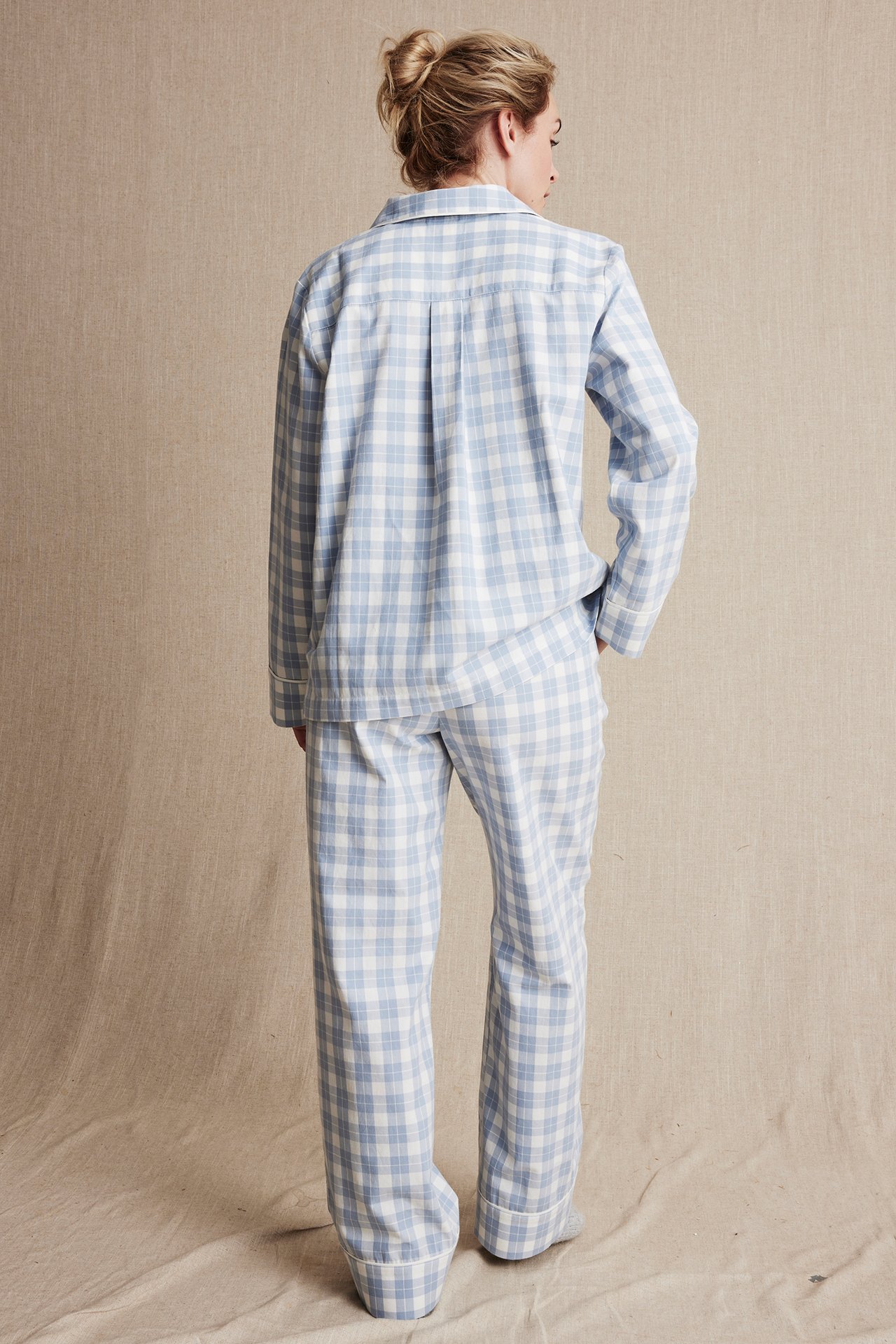 Women's blue checked pyjamas