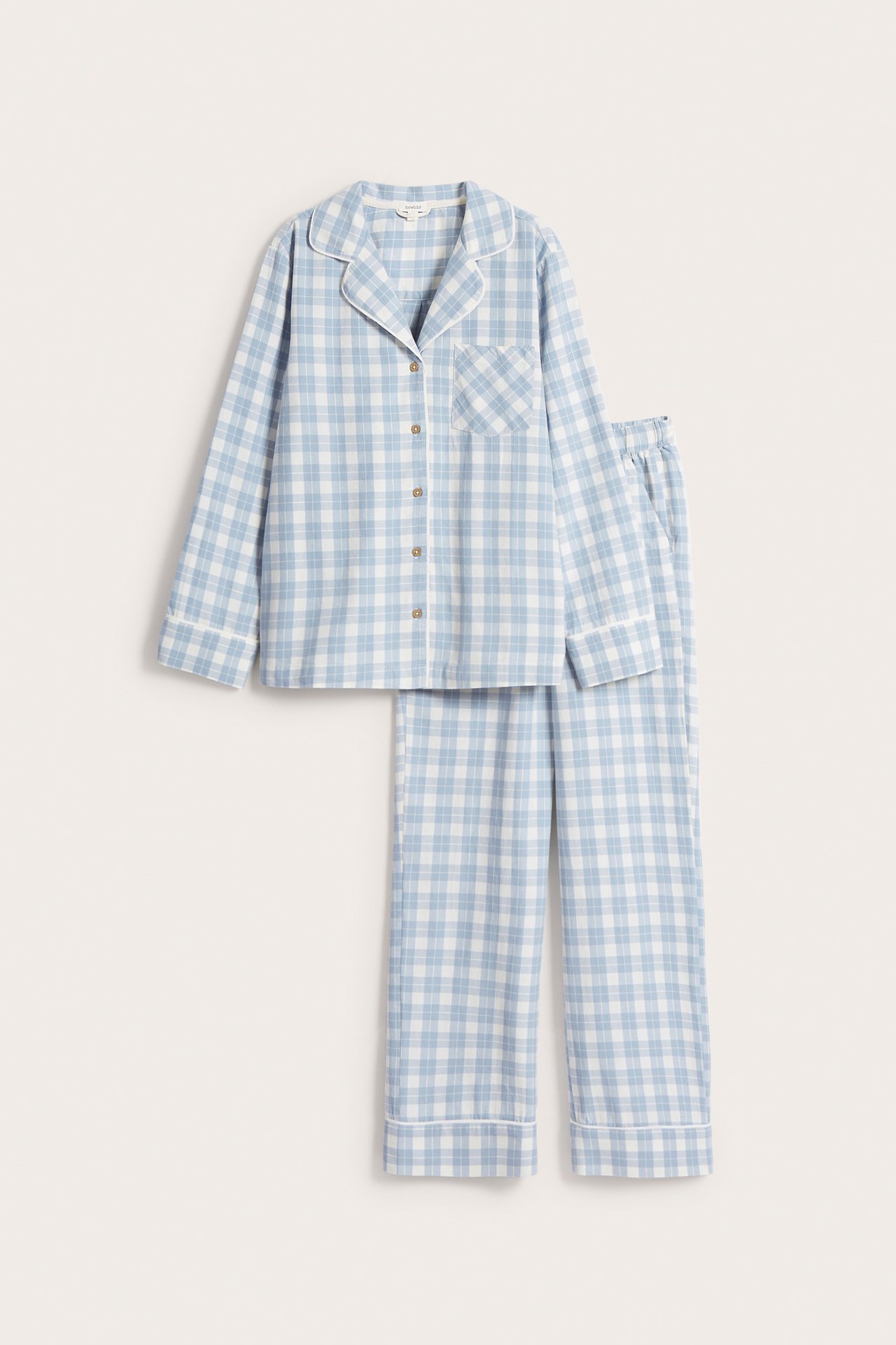 Women's blue checked pyjamas