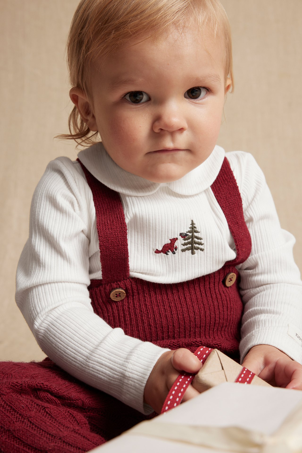 Ribbed Christmas bodysuit - Off-white - 1