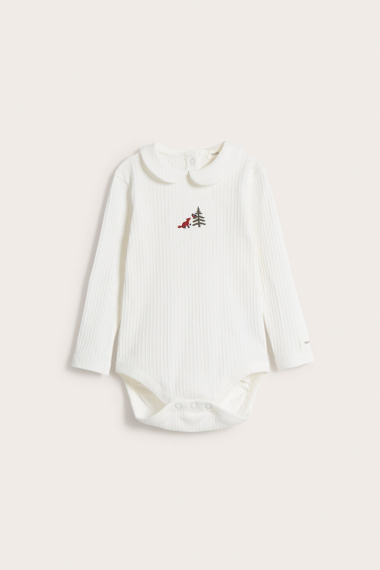 Ribbed Christmas bodysuit - Off-white - 3