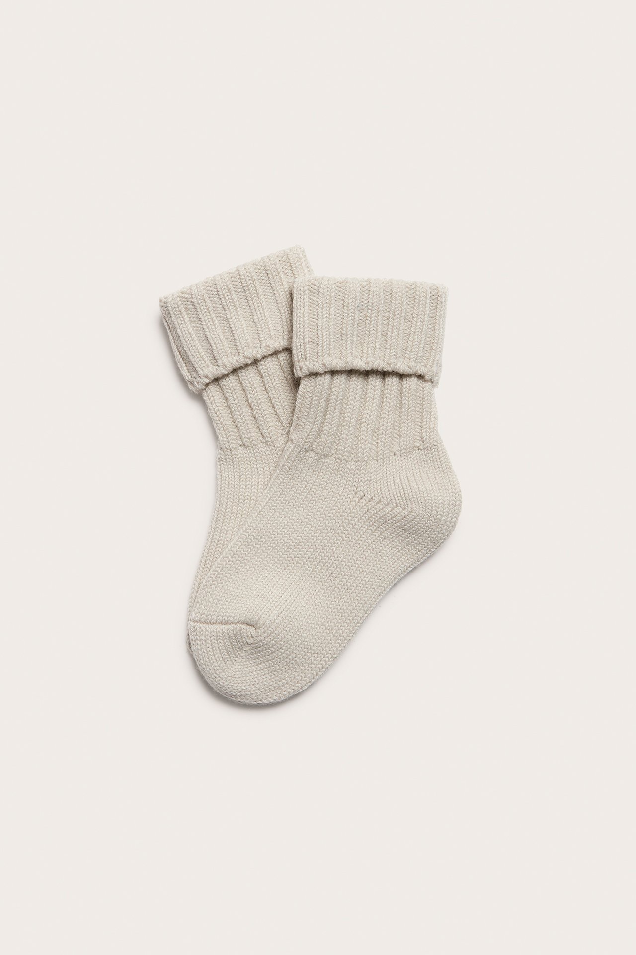 Socks in a wool blend - Beige mélange - 1