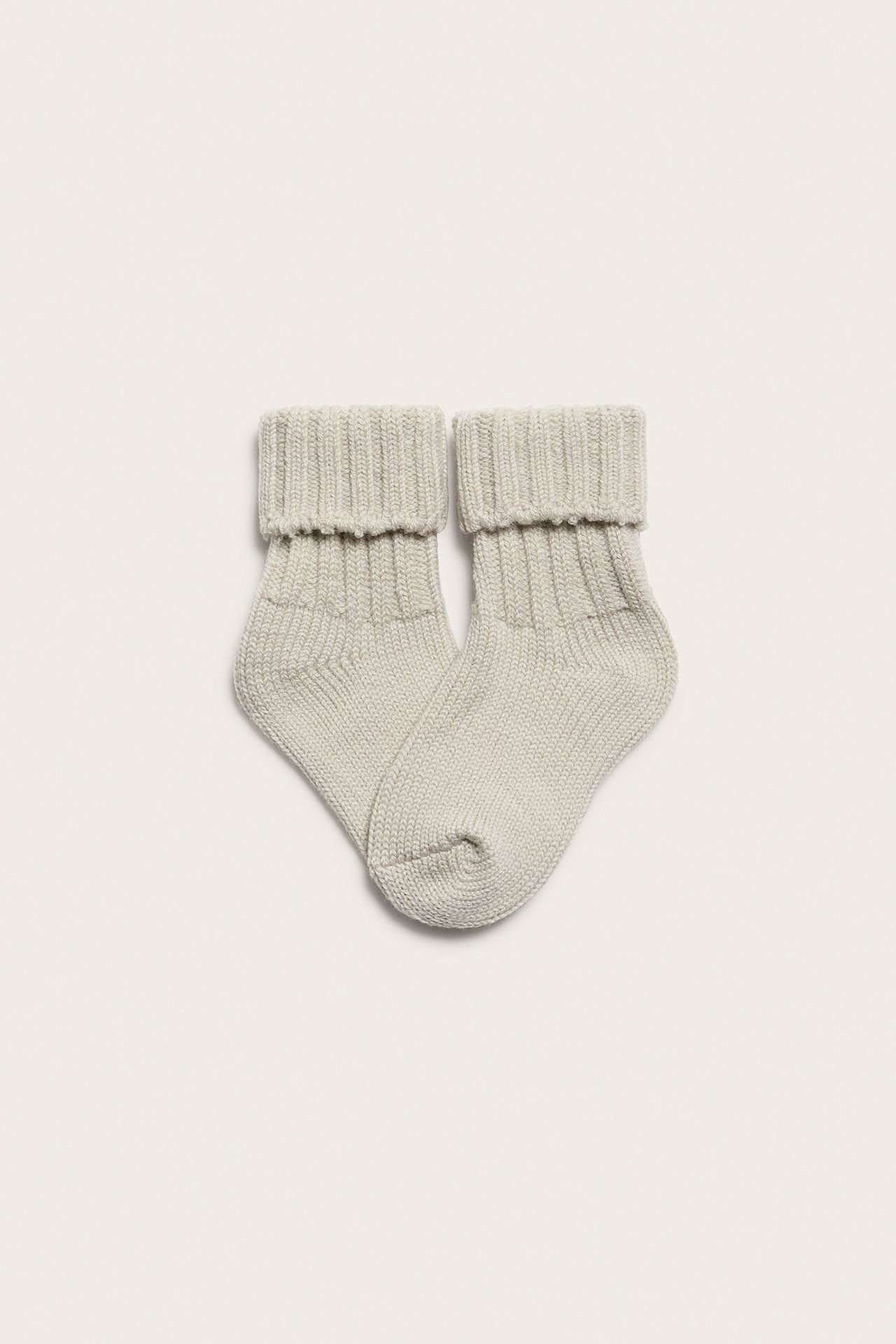 Socken aus einem Wollgemisch - Beige meliert - 1