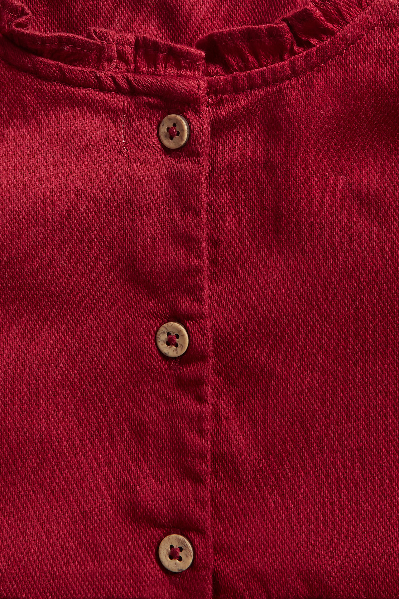 Langärmliges Kleid mit Stickerei - Rot - 3
