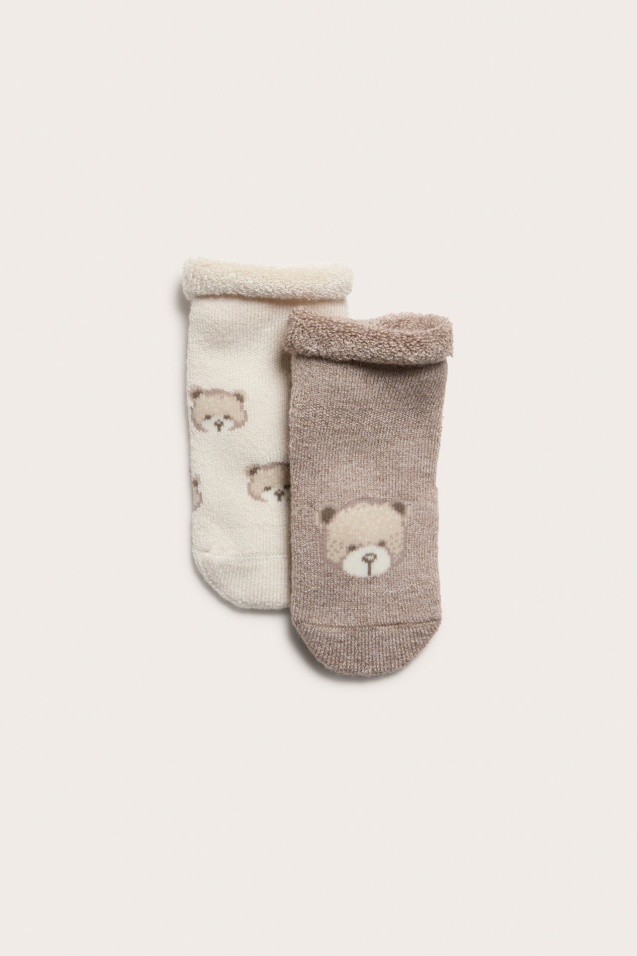 Teddy bear socks 2pk - Off-white - 1