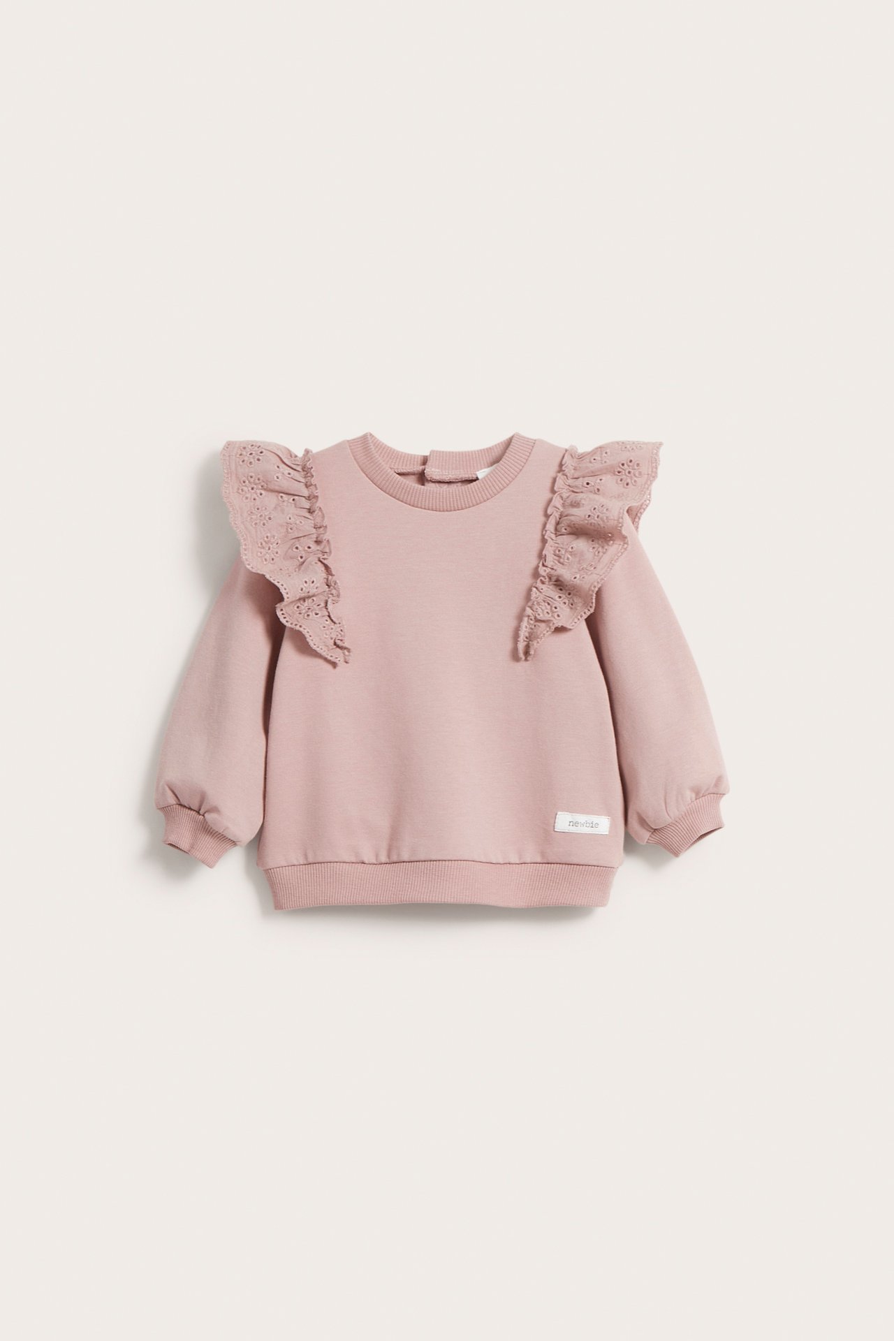 Sweatshirt mit Lochstickerei - Rosa - 2