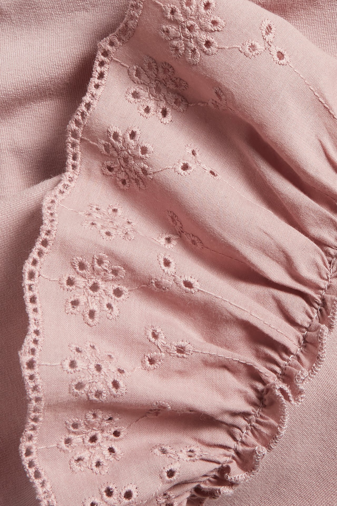 Broderie anglais sweatshirt - Pink - 1