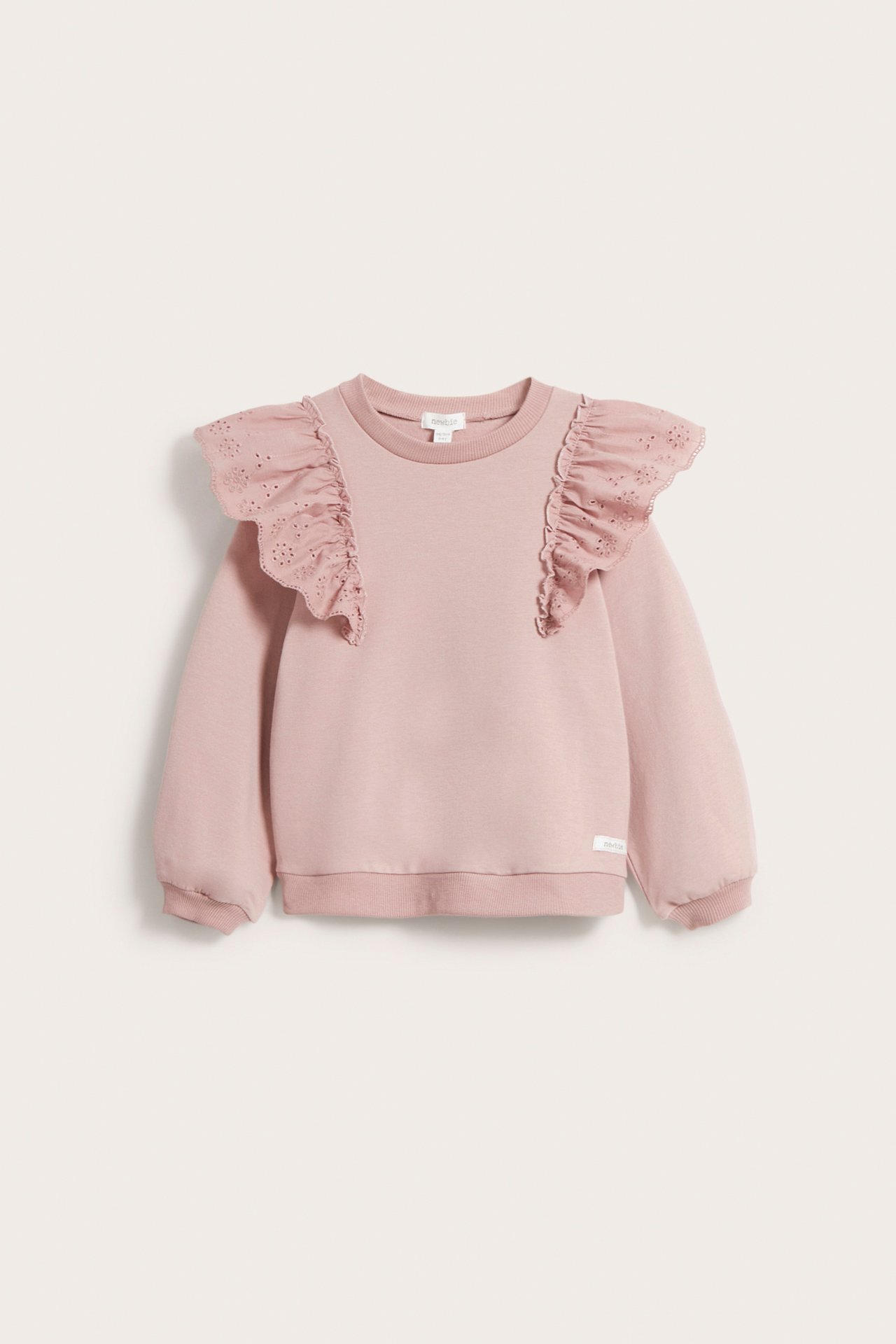 Sweatshirt mit Lochstickerei - Rosa - 2