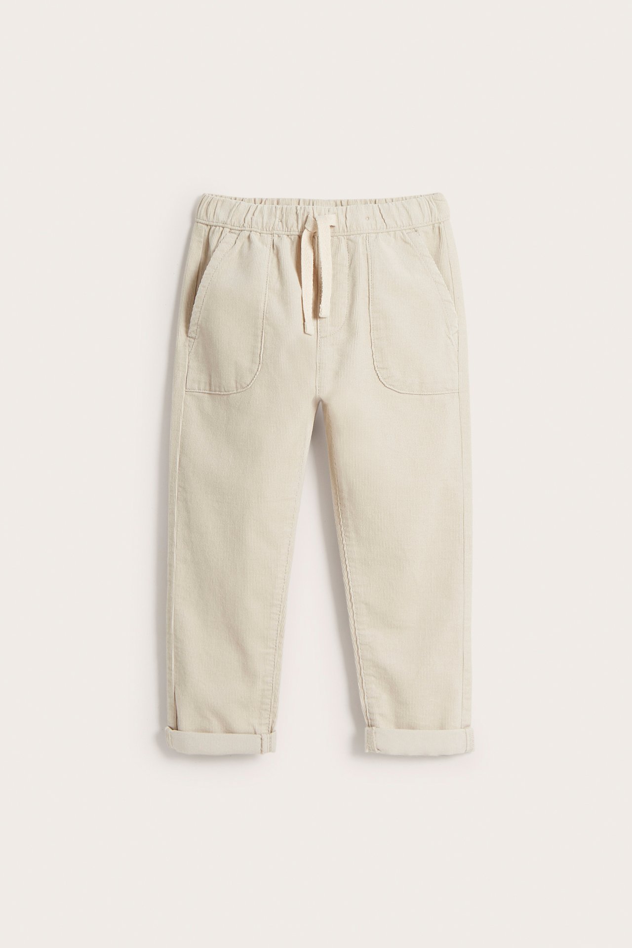 Trousers in woven corduroy - Beige - 3