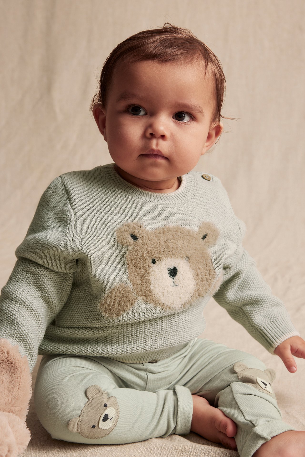 Pullover mit Stickerei - Grün - 1