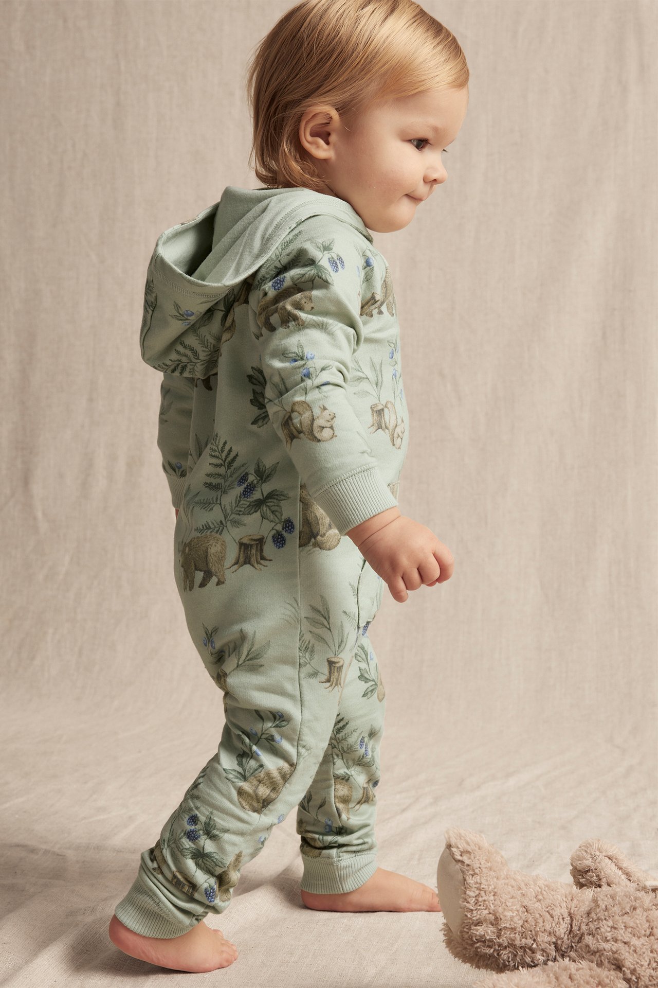 Warm jumpsuit with animal pattern - Gray - 4