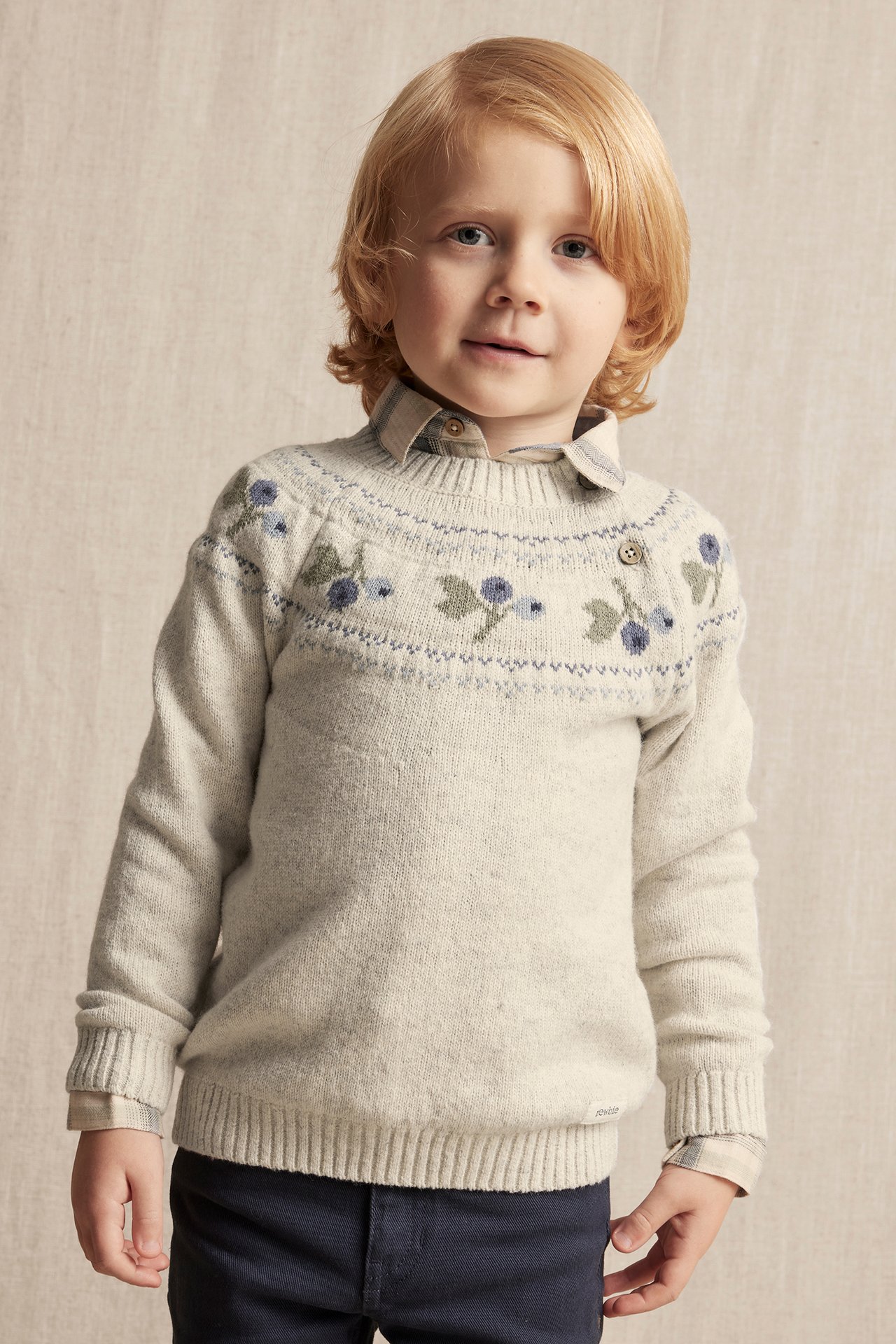 Strickpullover aus einem Wollgemisch - Beige meliert - 1
