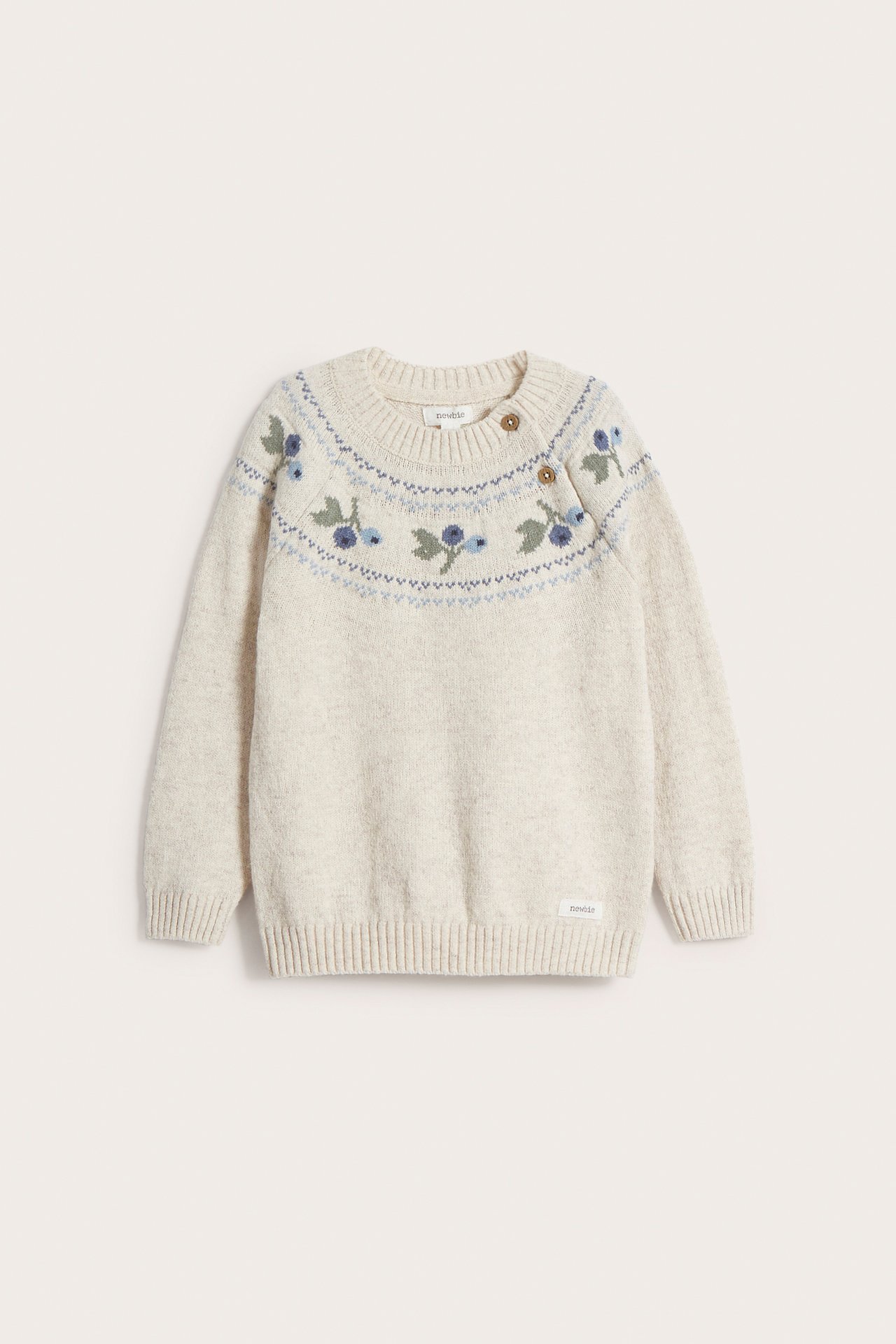 Strickpullover aus einem Wollgemisch - Beige meliert - 5