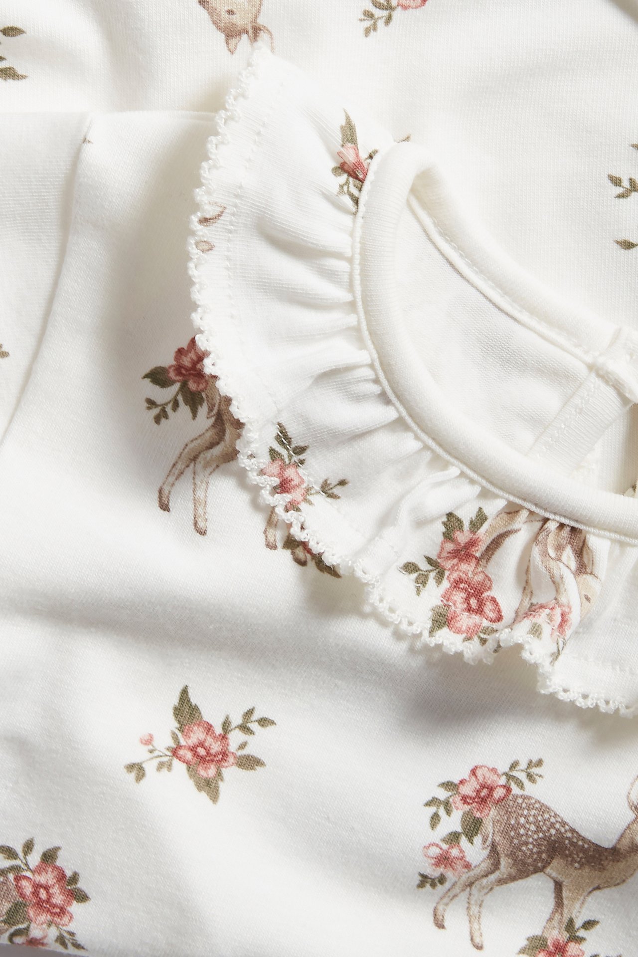 Body mit Kragen und Blumen- und Tierprint - Naturweiß - 1