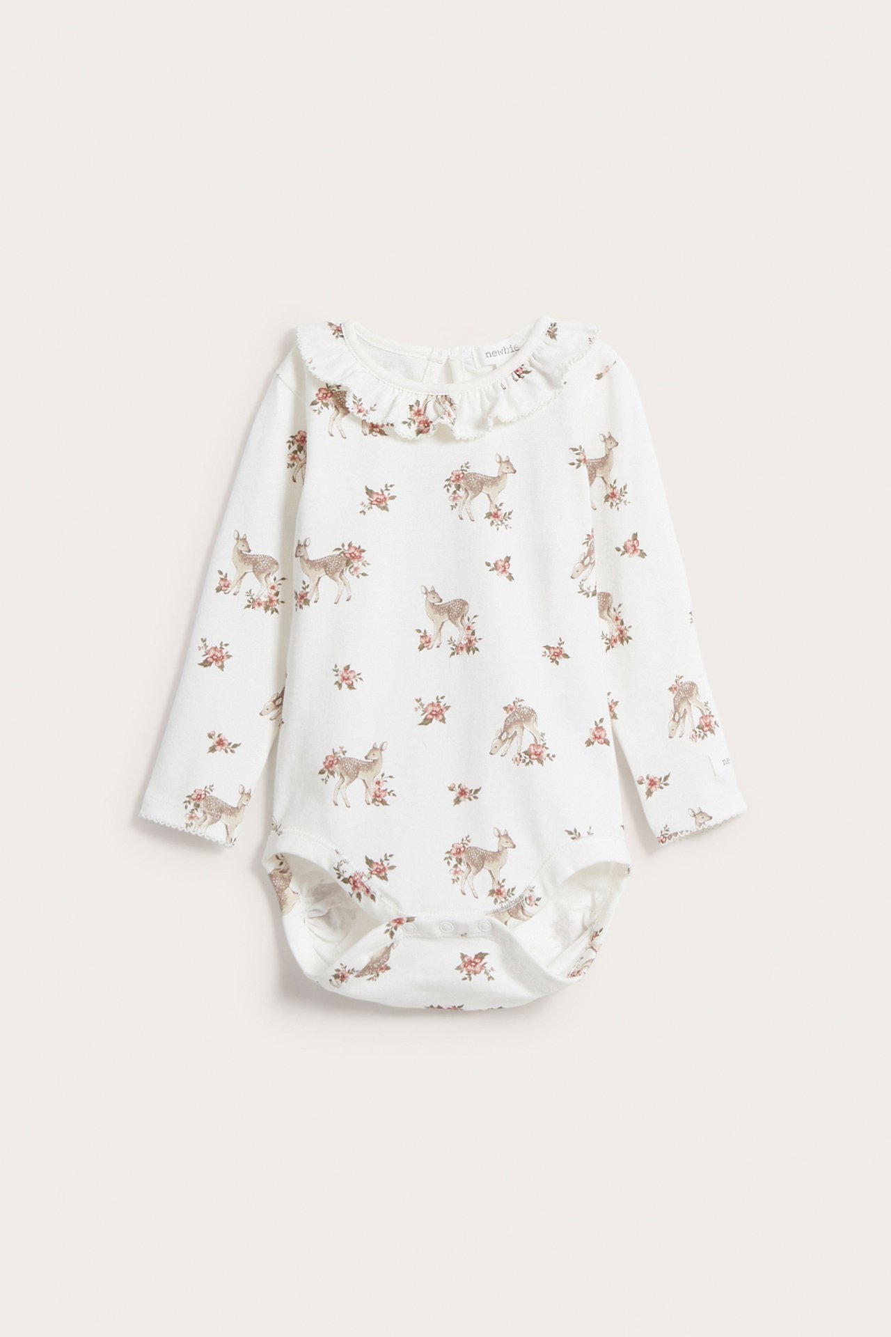 Body mit Kragen und Blumen- und Tierprint - Naturweiß - 2