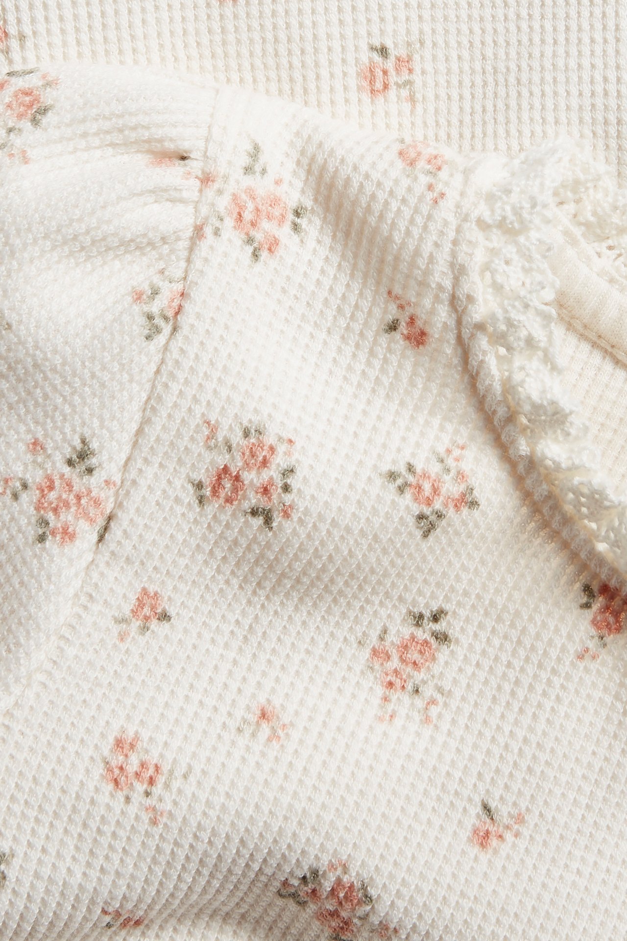 Long sleeve floral top - Off-white - 1