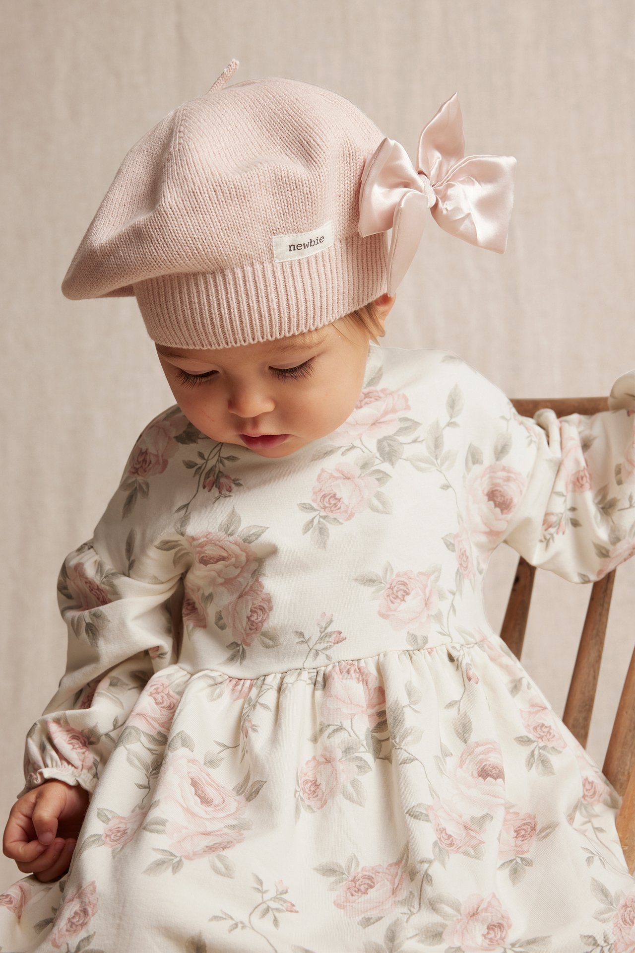 Rose print dress - Off-white - 2