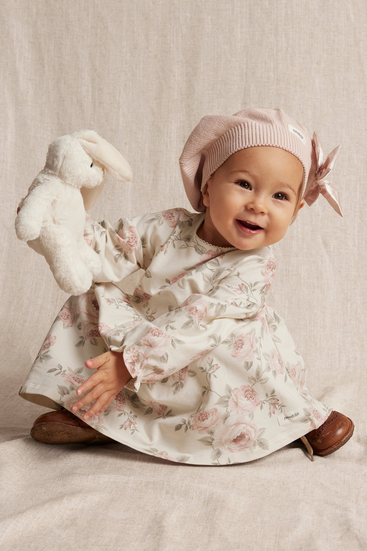 Rose print dress - Off-white - 3