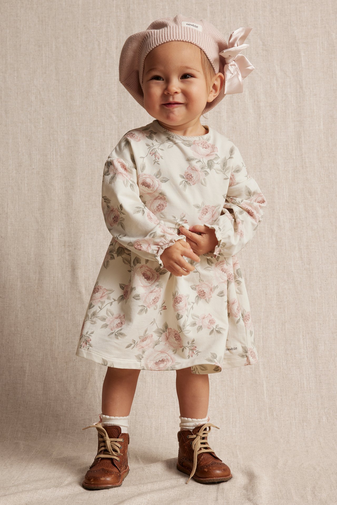 Rose print dress - Off-white - 4