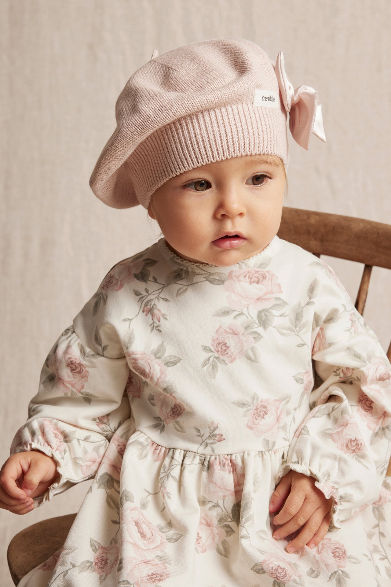 Rose print dress - Off-white - 1