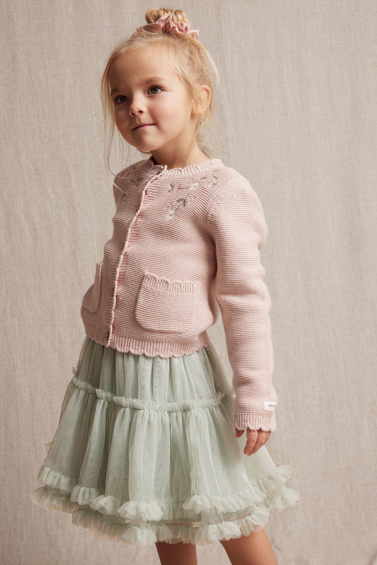 Floral cardigan with embroidery - Light pink - 3