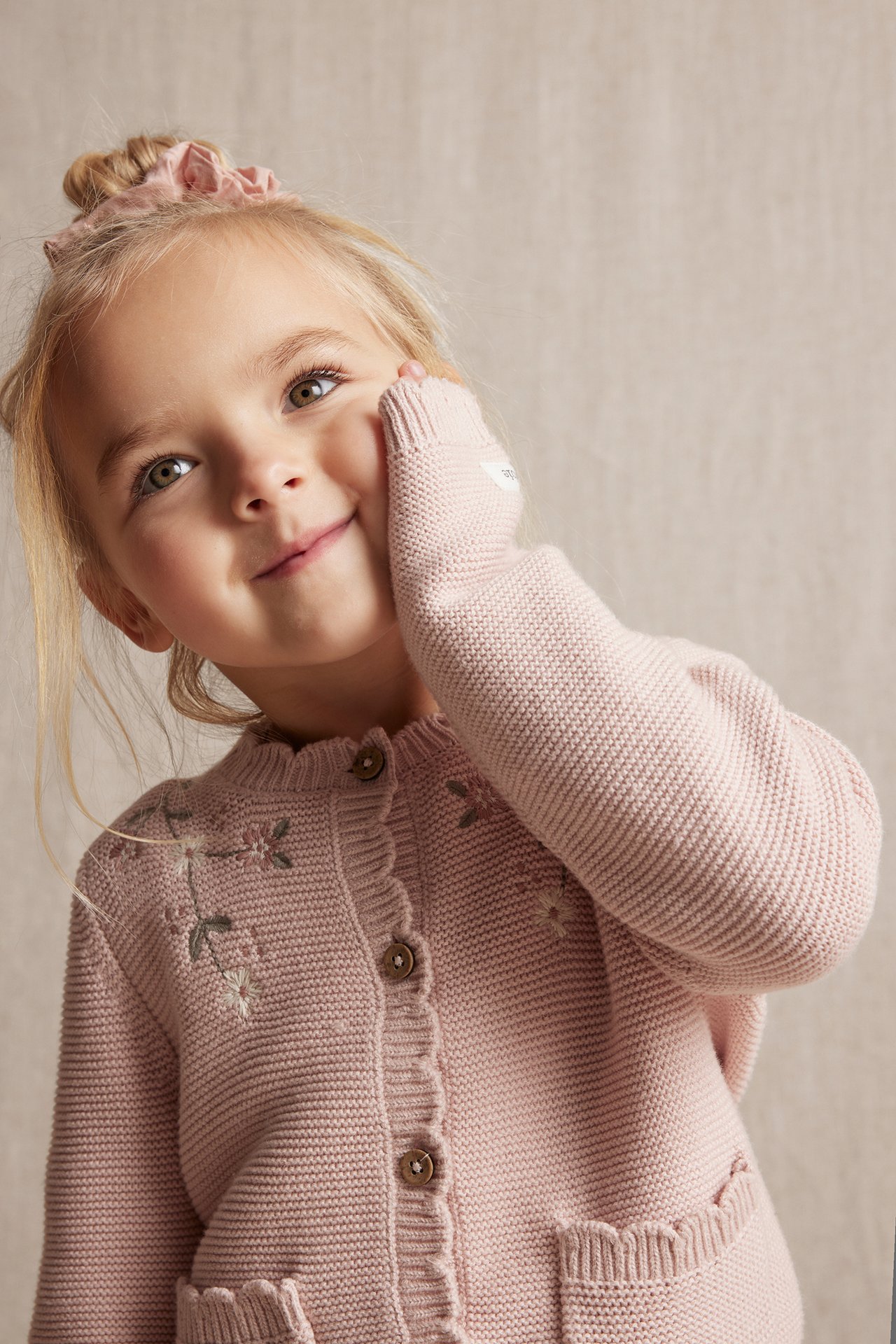 Floral cardigan with embroidery - Light pink - 4