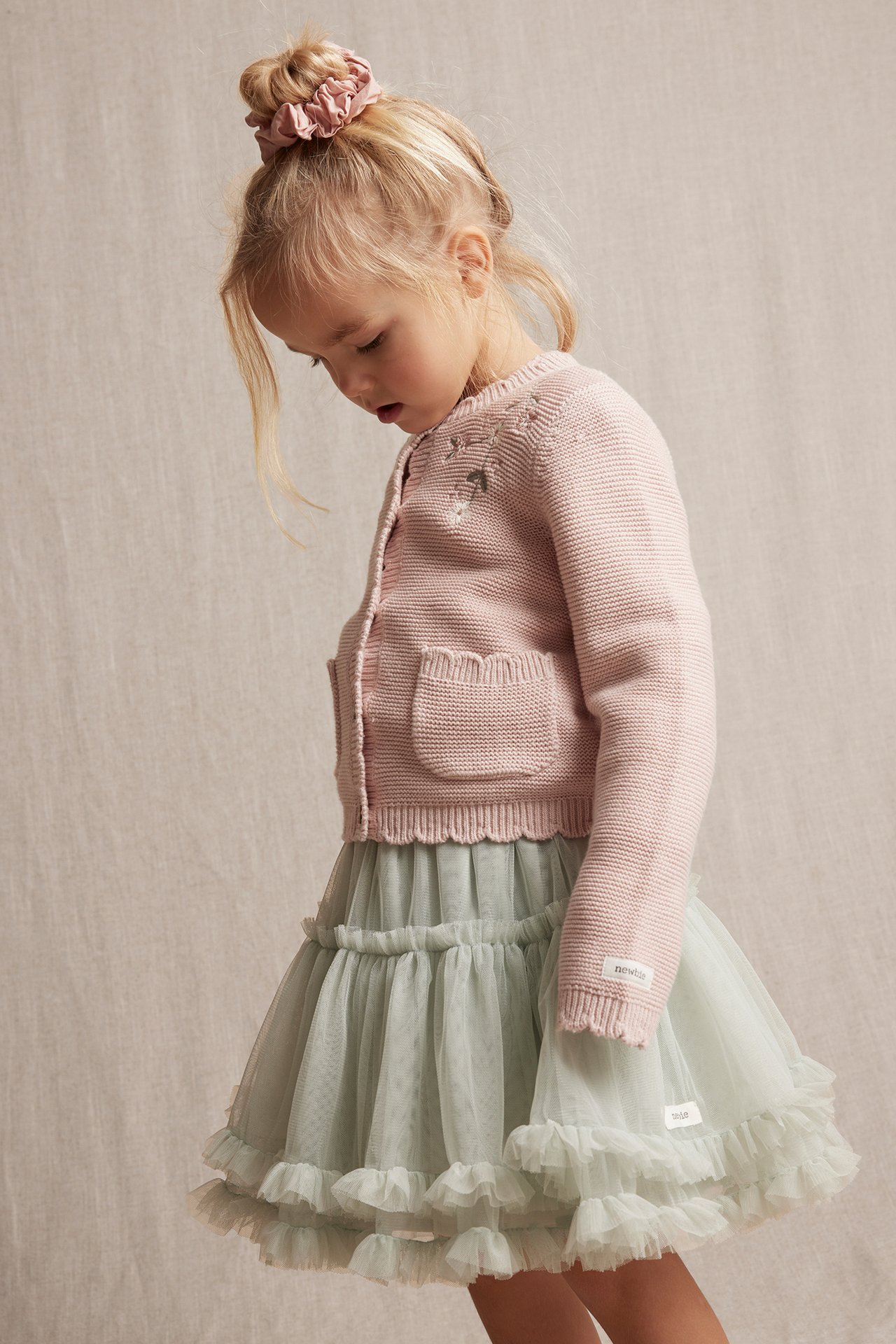Floral cardigan with embroidery - Light pink - 1