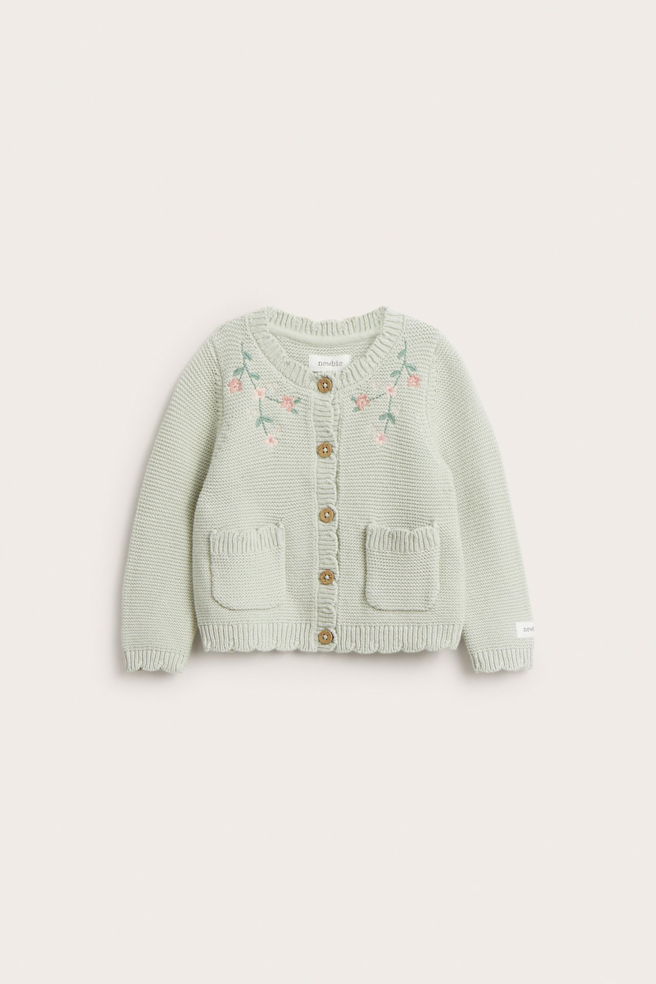 Cardigan with floral embroidery - Light green - 5