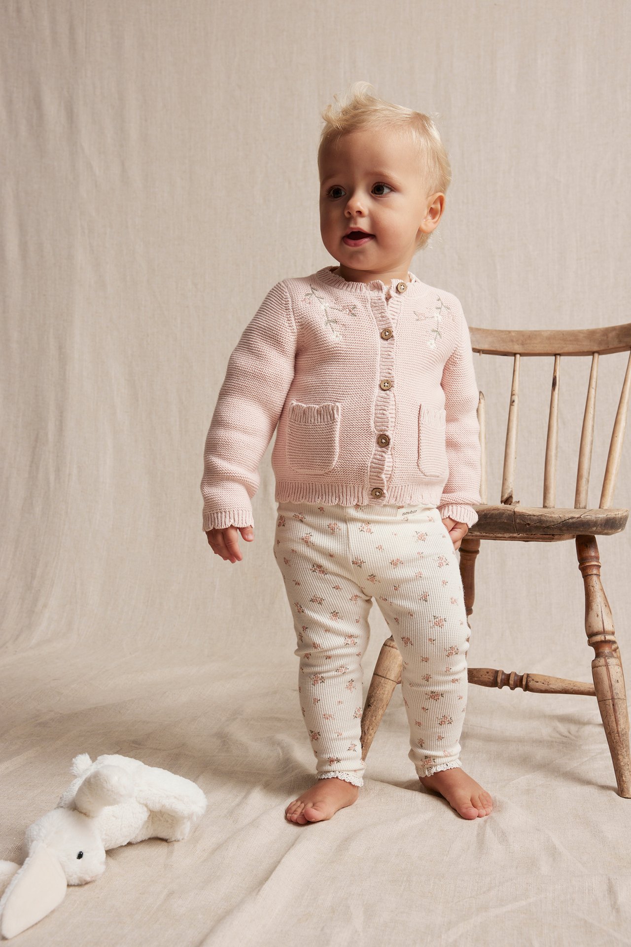 Cardigan with floral embroidery - Light pink - 2