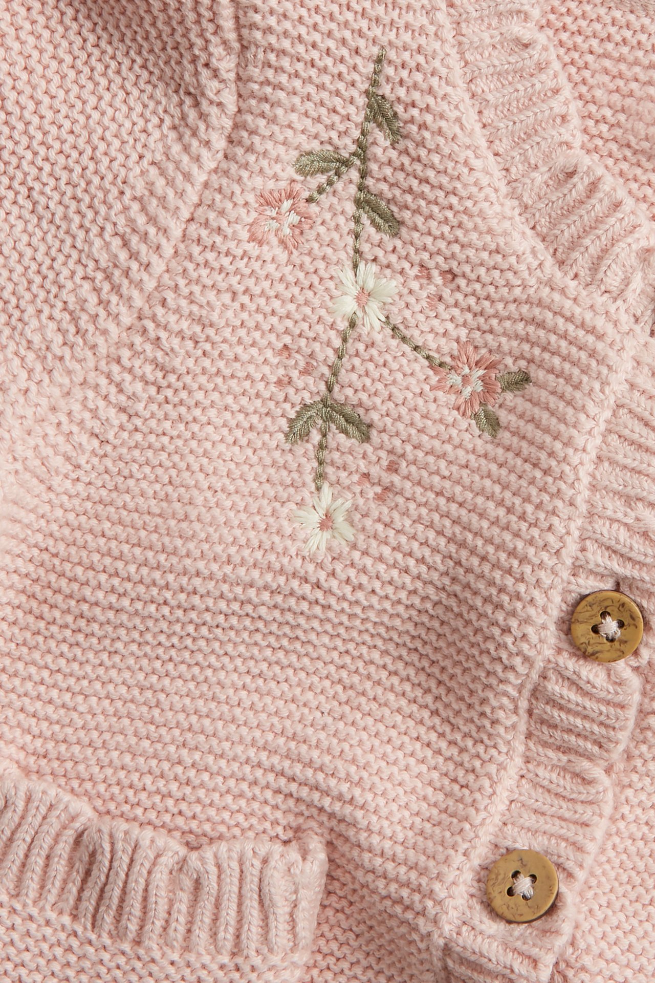 Cardigan with floral embroidery - Light pink - 5