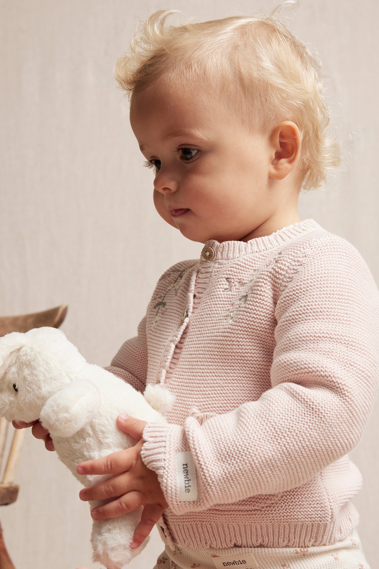 Cardigan with floral embroidery - Light pink - 1